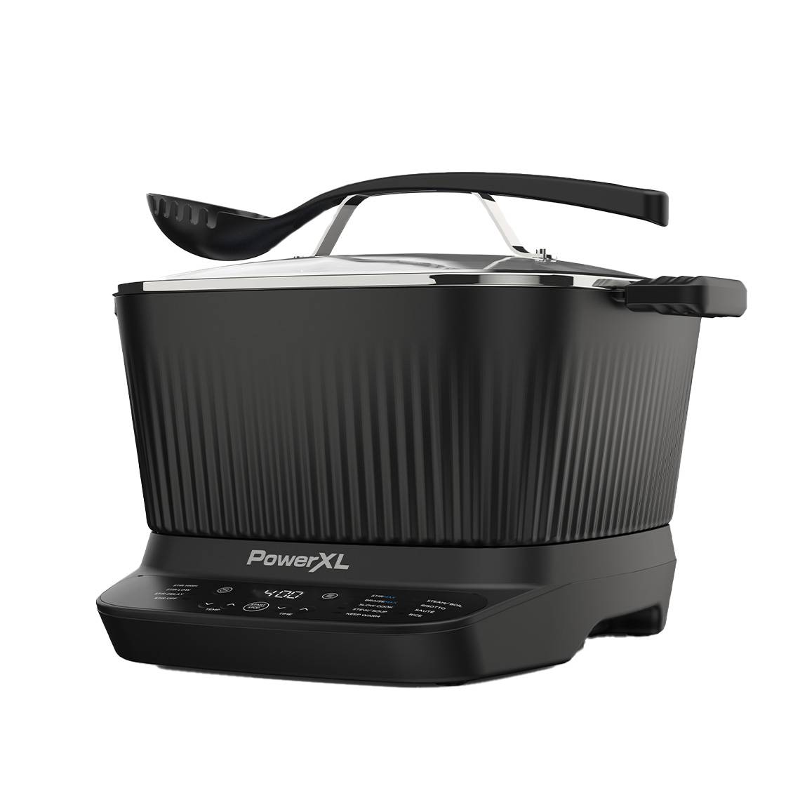 PowerXL StirMax – Innovativer Multikocher mit automatischem Rührsystem - 9 Programmen - Keramik-Antihaft-Beschichtung & umfangreichem Zubehör