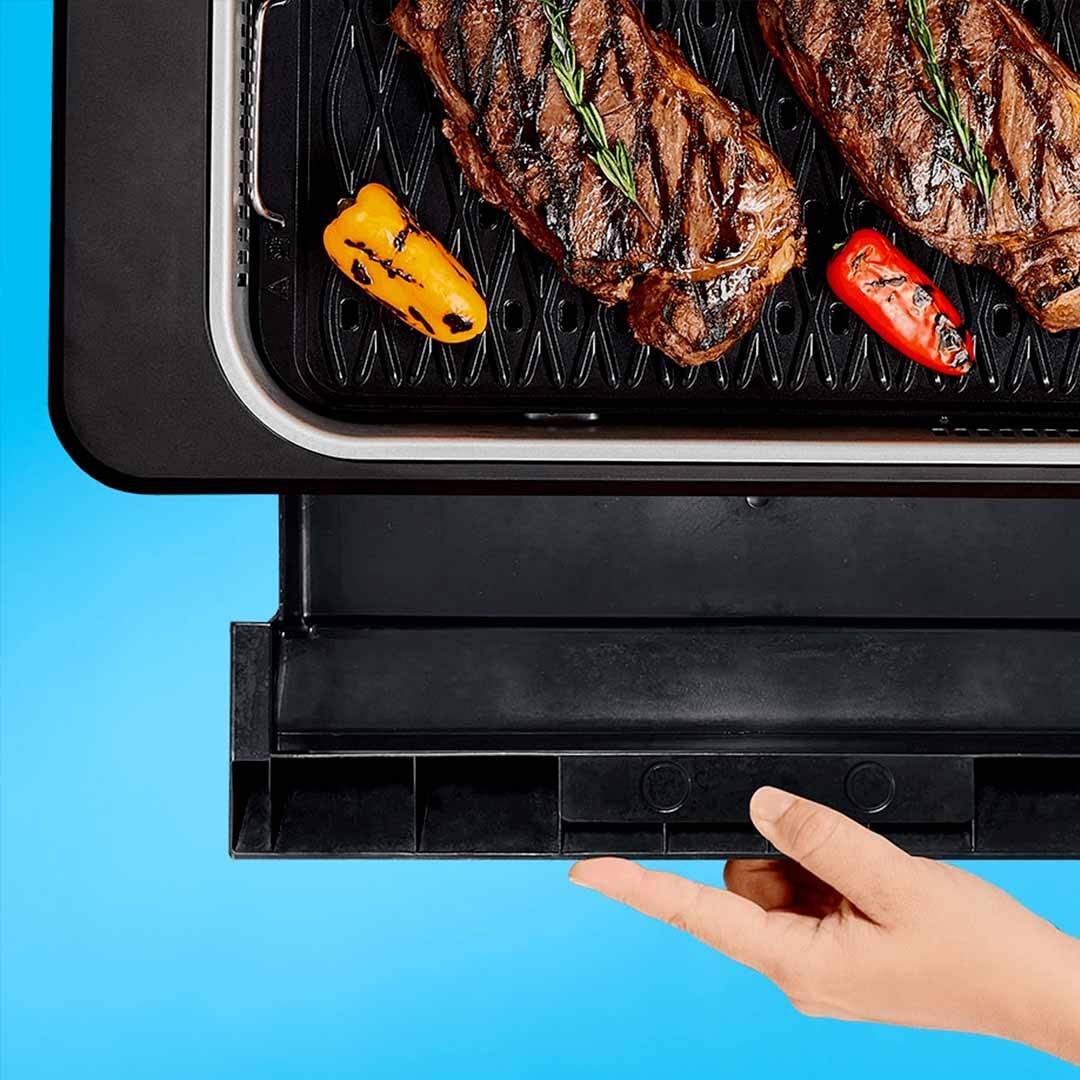 PowerXL Smokeless Grill Elite Indoorgrill – Elektrogrill - elektrischer Tischgrill - Rauchabzug & Warmhaltefunktion – Fettarm grillen - auch für