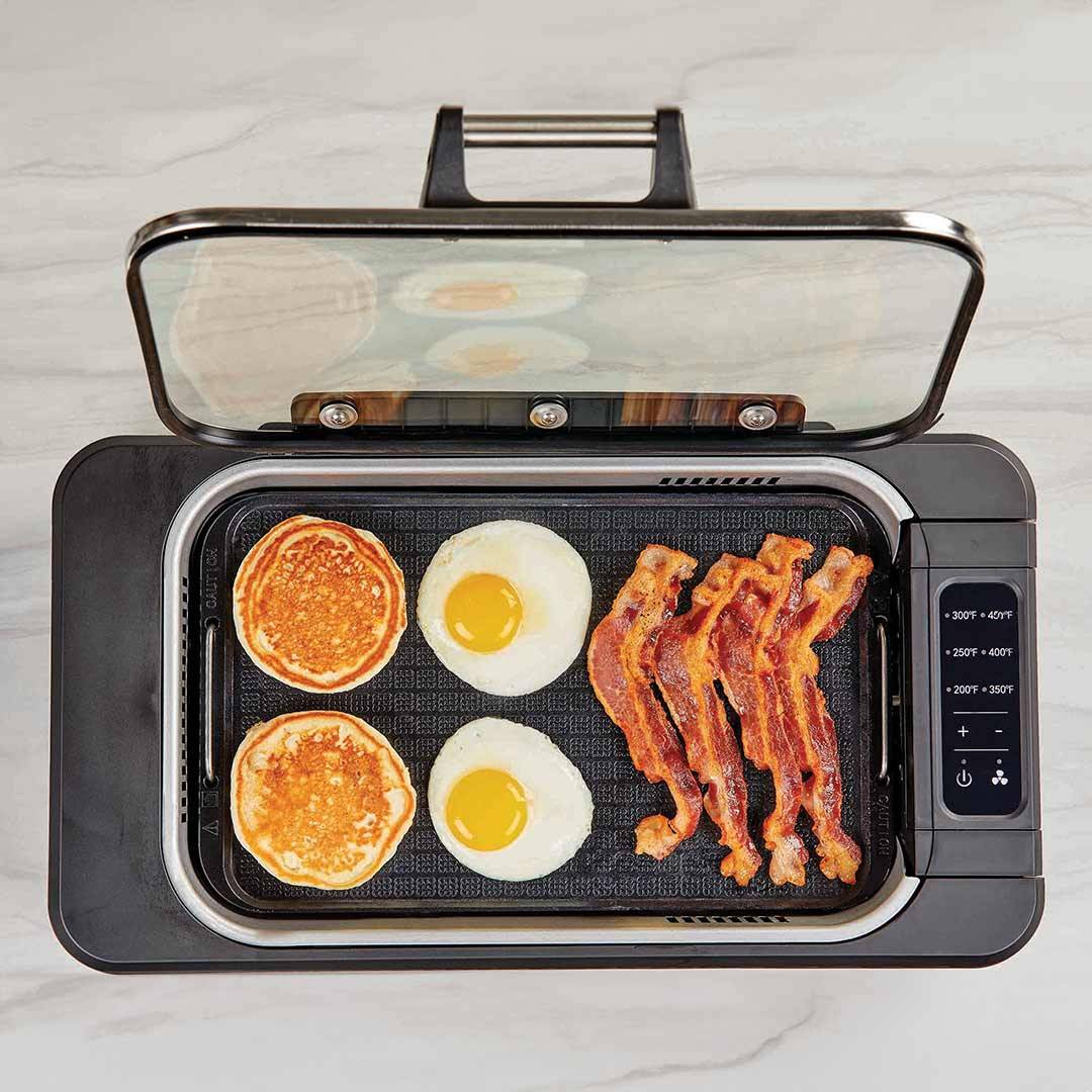 PowerXL Smokeless Grill Elite Indoorgrill – Elektrogrill - elektrischer Tischgrill - Rauchabzug & Warmhaltefunktion – Fettarm grillen - auch für