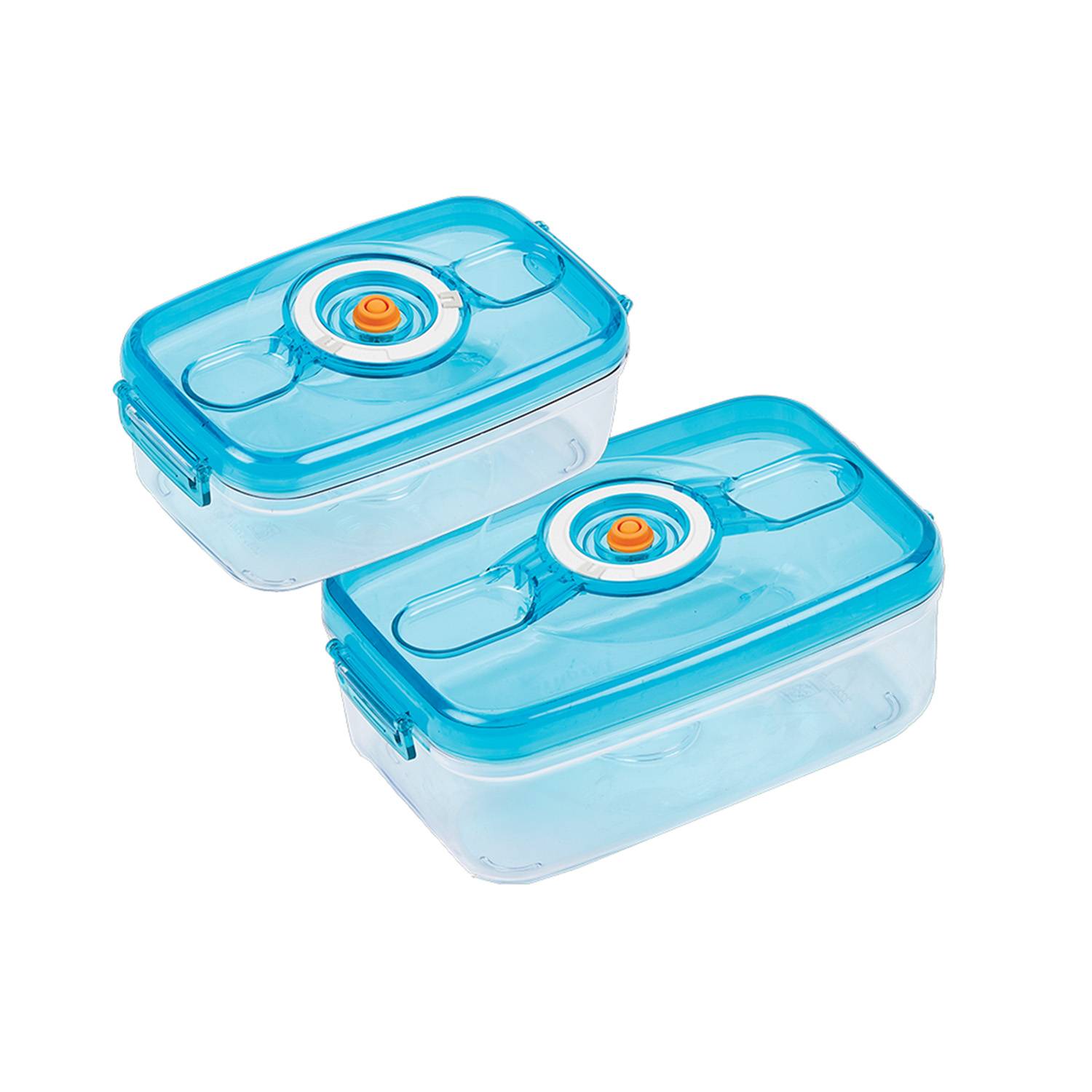 PowerXL Duo NutriSealer Vakuumierdosen 2er Set - auslaufsichere Vakuumbehälter - spülmaschinenfest - integrierte Datumseinstellung - Frischhalteboxe