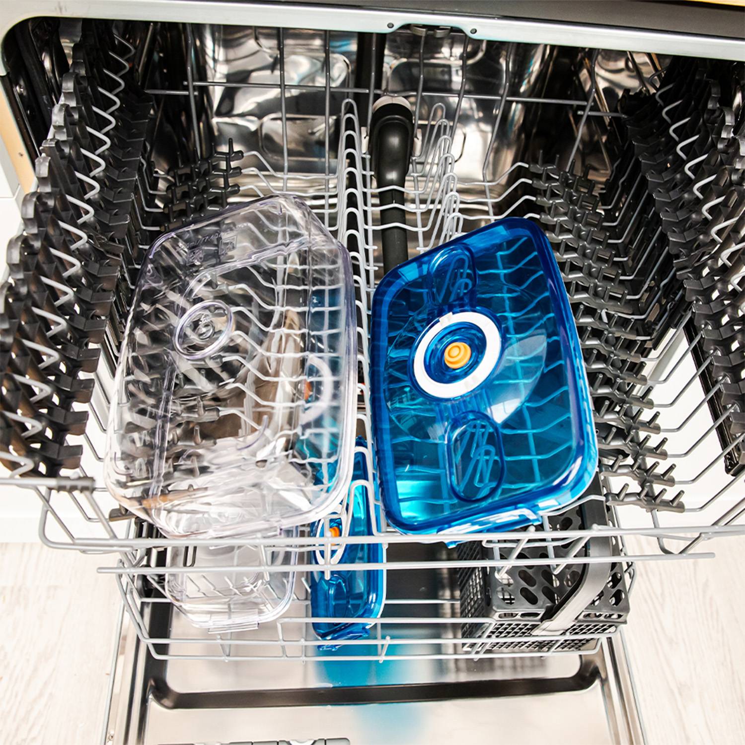 PowerXL Duo NutriSealer Vakuumierdosen 2er Set - auslaufsichere Vakuumbehälter - spülmaschinenfest - integrierte Datumseinstellung - Frischhalteboxe