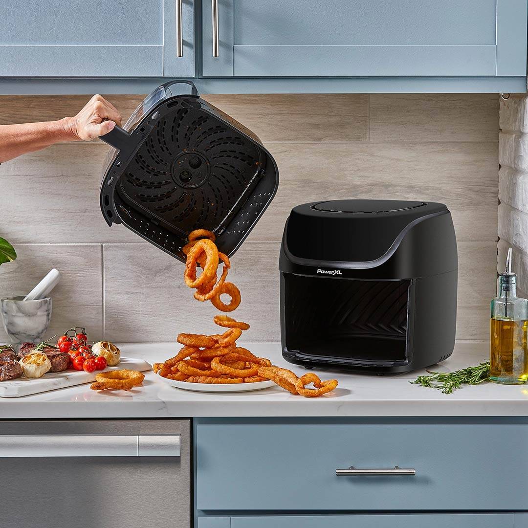 PowerXL Vortex PRO AirFryer XL - 8L Fassungsvermögen - Heißluftfritteuse mit Sichtfenster - Touchscreen - 10 Programme - Shake-Modus & Sichtfenste
