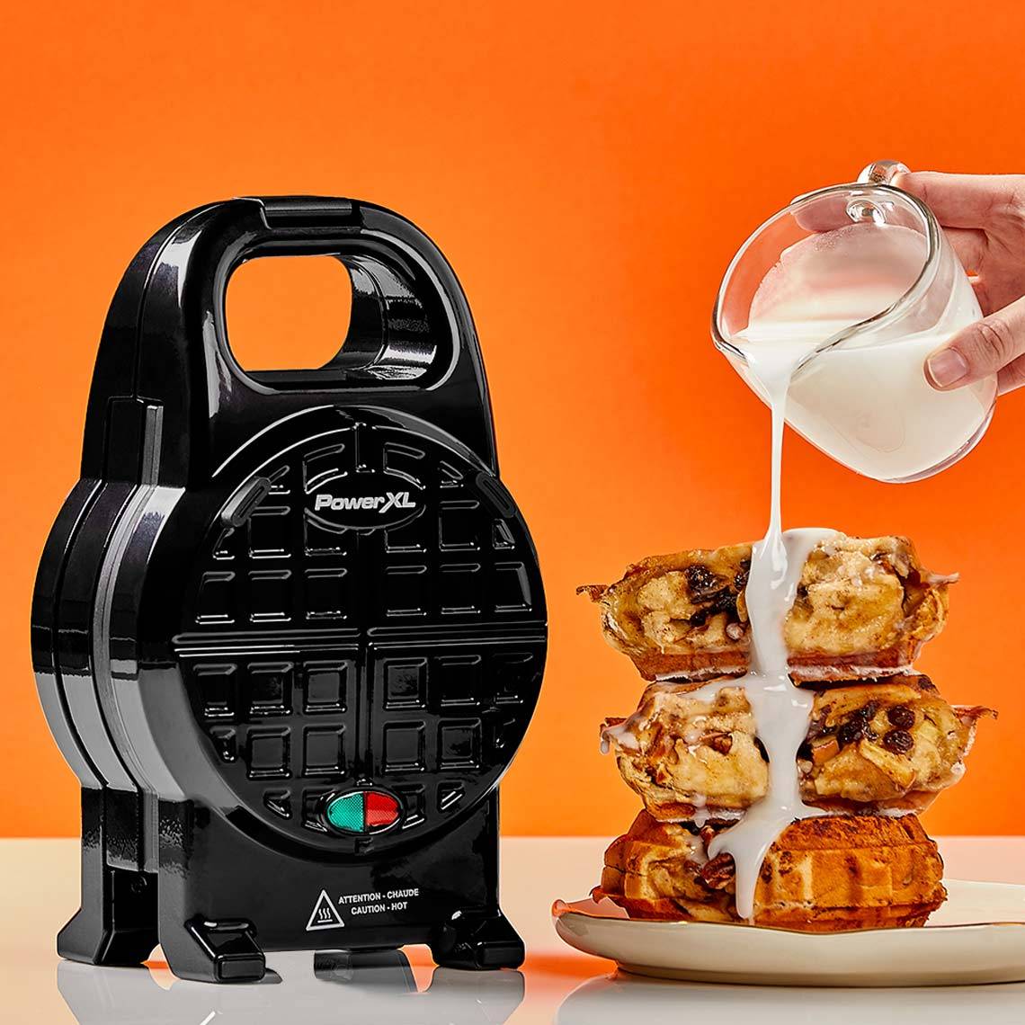 PowerXL Waffle Star - Waffeleisen für gefüllte Waffeln - 18cm - Antihaft-Beschichtung - Wafflemaker mit Anti-Tropf-Rinne - herzhafte & süße Waffel