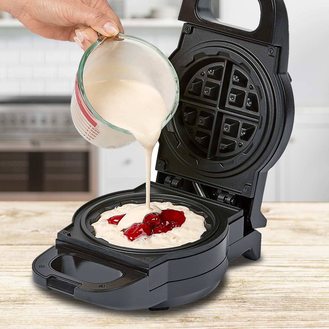 PowerXL Waffle Star - Waffeleisen für gefüllte Waffeln - 18cm - Antihaft-Beschichtung - Wafflemaker mit Anti-Tropf-Rinne - herzhafte & süße Waffel