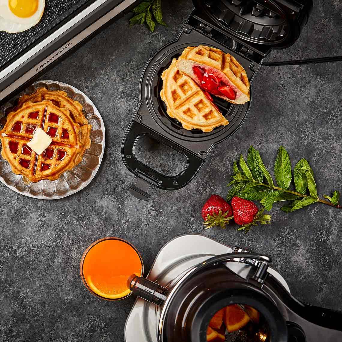 PowerXL Waffle Star - Waffeleisen für gefüllte Waffeln - 18cm - Antihaft-Beschichtung - Wafflemaker mit Anti-Tropf-Rinne - herzhafte & süße Waffel