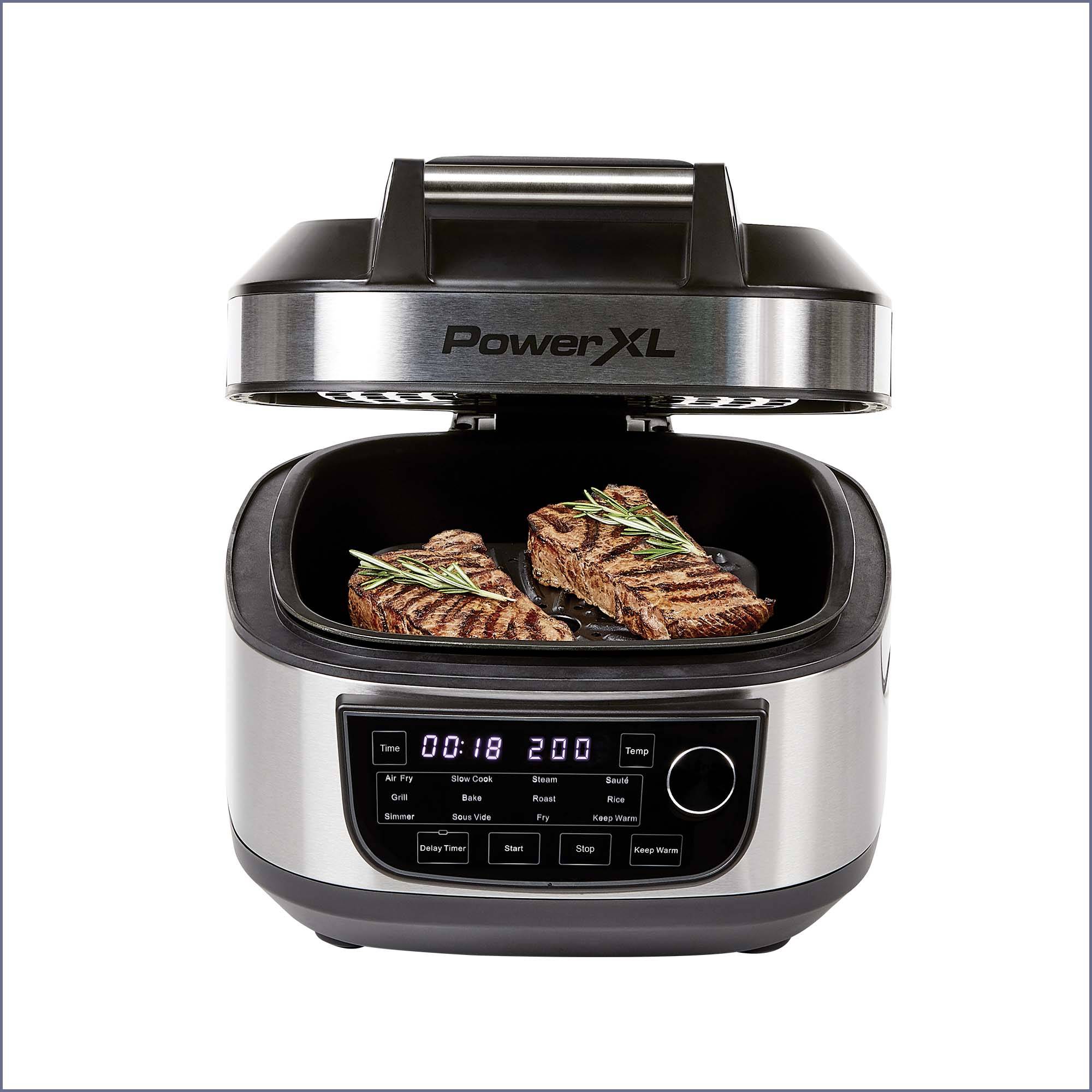 PowerXL MultiCooker 12-in-1 Multikocher mit Airfryer- & Warmhaltefunktion - Heißluftfritteuse, Backofen, Bratpfanne & Reiskocher uvm.