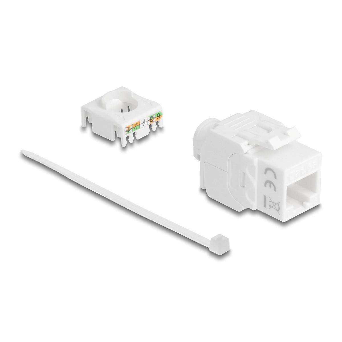Delock Keystone Modul RJ45 Buchse zu LSA Cat.6A UTP 180 werkzeugfrei