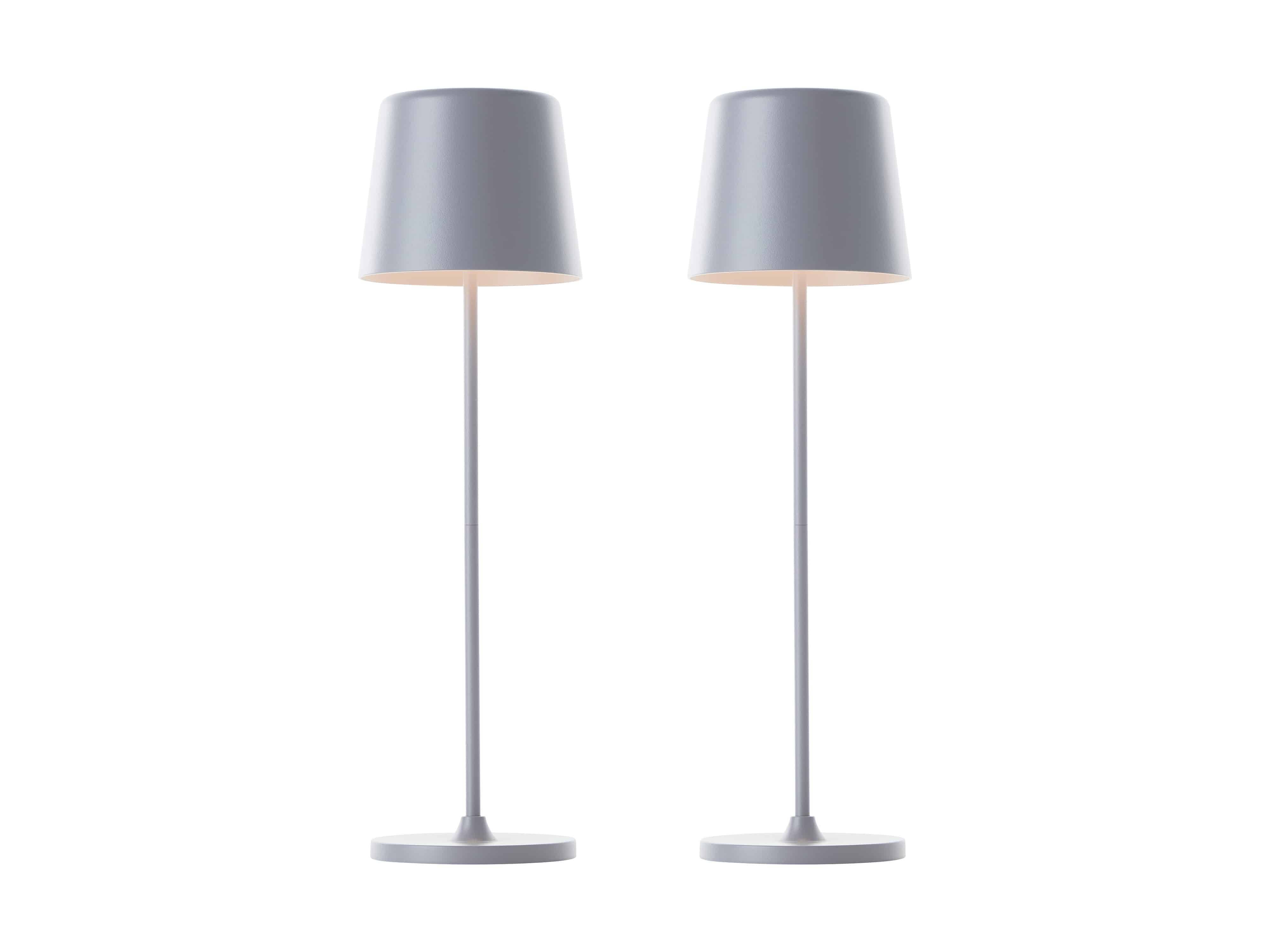 BRILLIANT LED-Akku-Tischleuchte Kaami, 2 W, 310 lm, 3000 K, grau, 2er Set