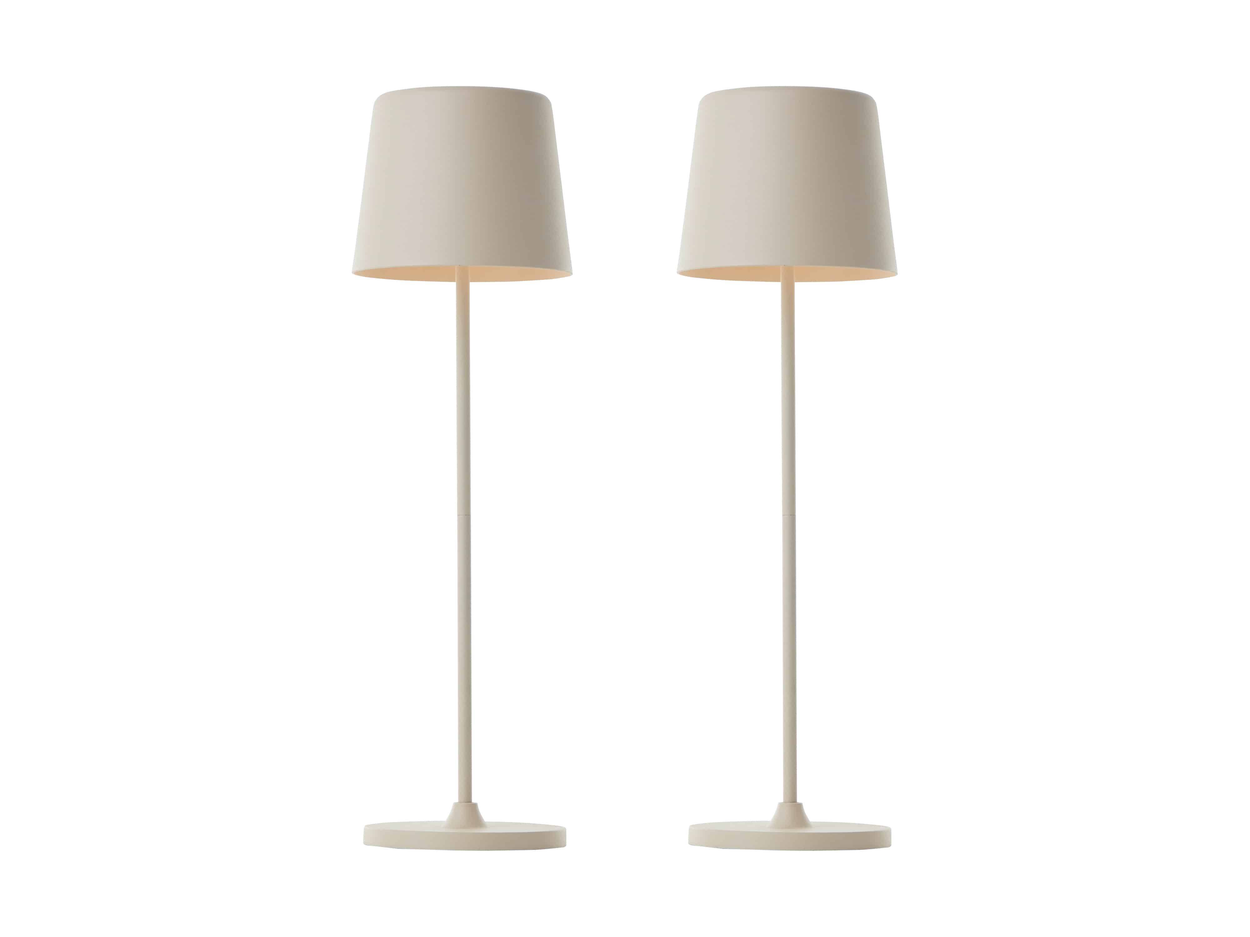 BRILLIANT LED-Akku-Tischleuchte Kaami, 2 W, 310 lm, 3000 K, beige, 2er Set
