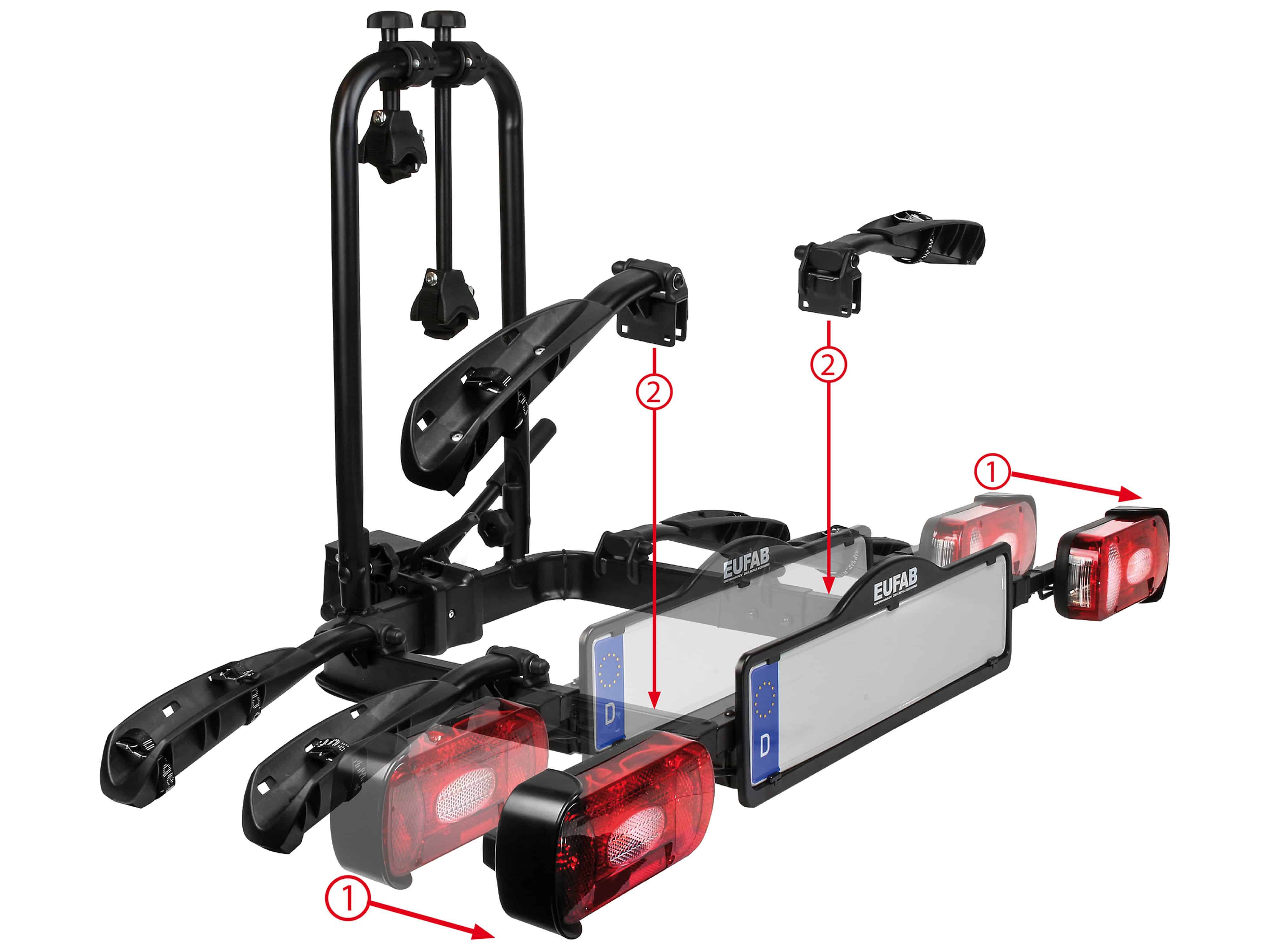 EUFAB Erweiterung für 3. Fahrrad, 11583, für Fahrradträger CROW PLUS