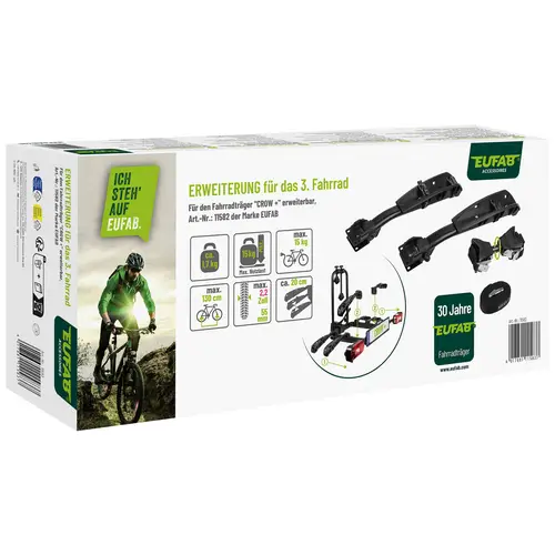 EUFAB Erweiterung für 3. Fahrrad, 11583, für Fahrradträger CROW PLUS EUFAB Erweiterung für 3. Fahrrad, 11583, für Fahrradträger CROW PLUS