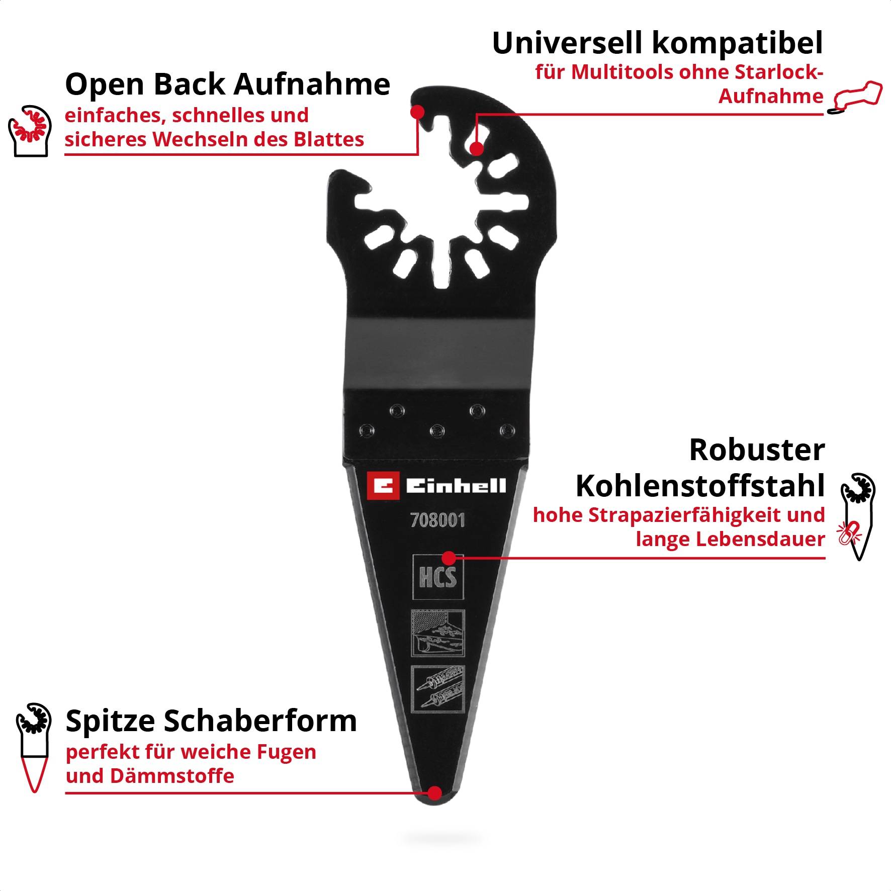 EINHELL Schaber/Messer, 708001, HCS, Spitz