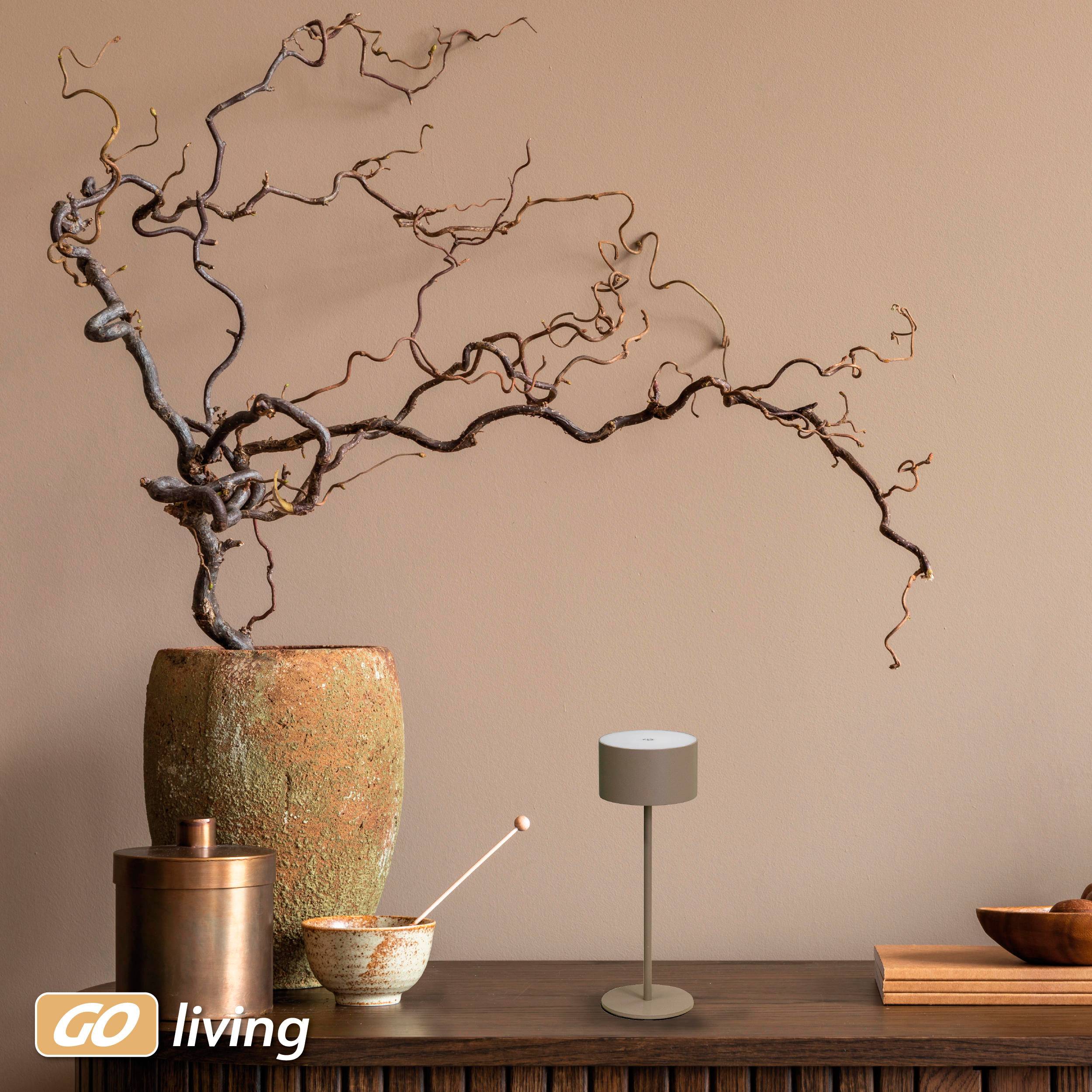 MÜLLER-LICHT LED-Akku-Tischleuchte Flora, 2 W, 110 lm, 3000 K, braun