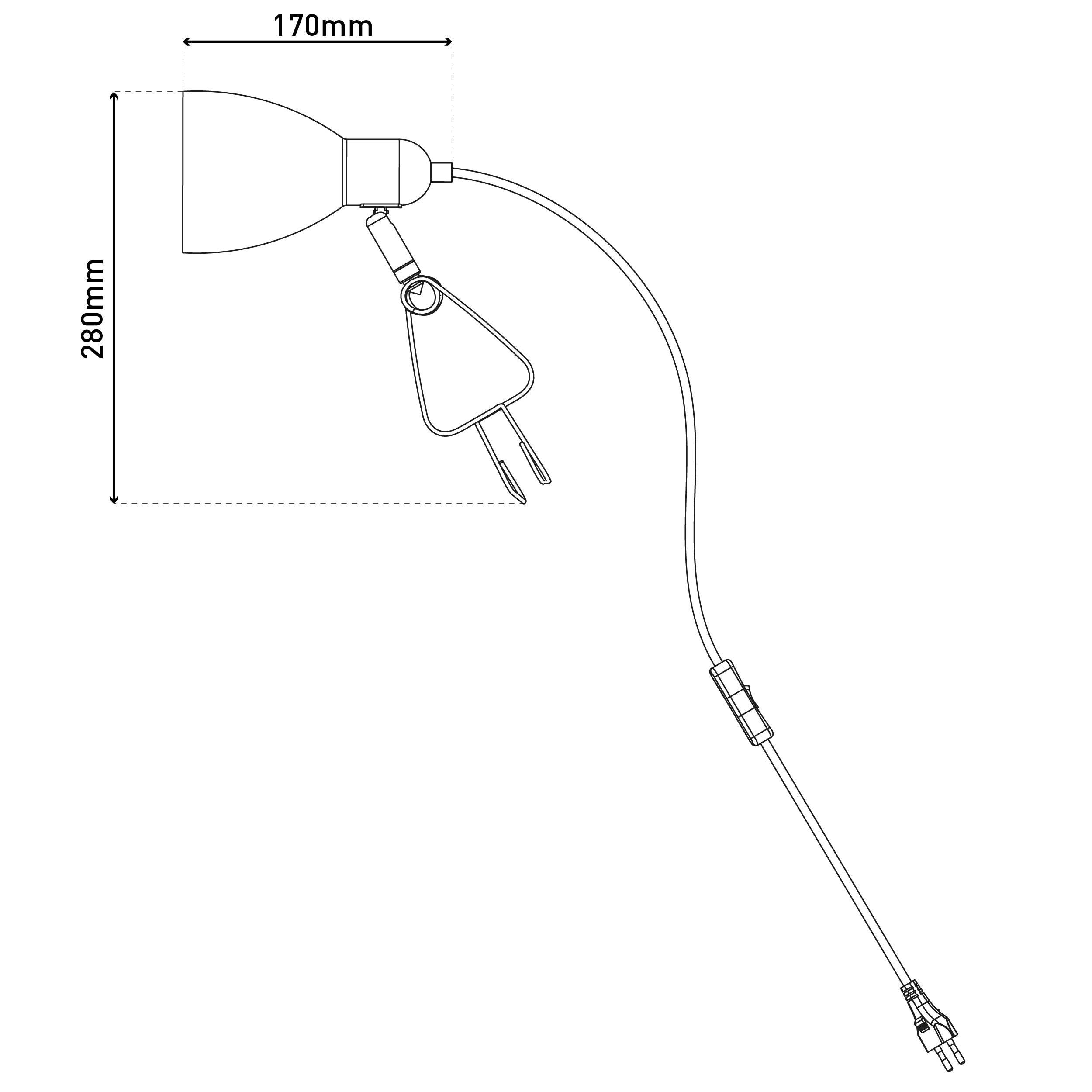 NÄVE Klemmtischleuchte 3194922, 18W, E14, schwarz