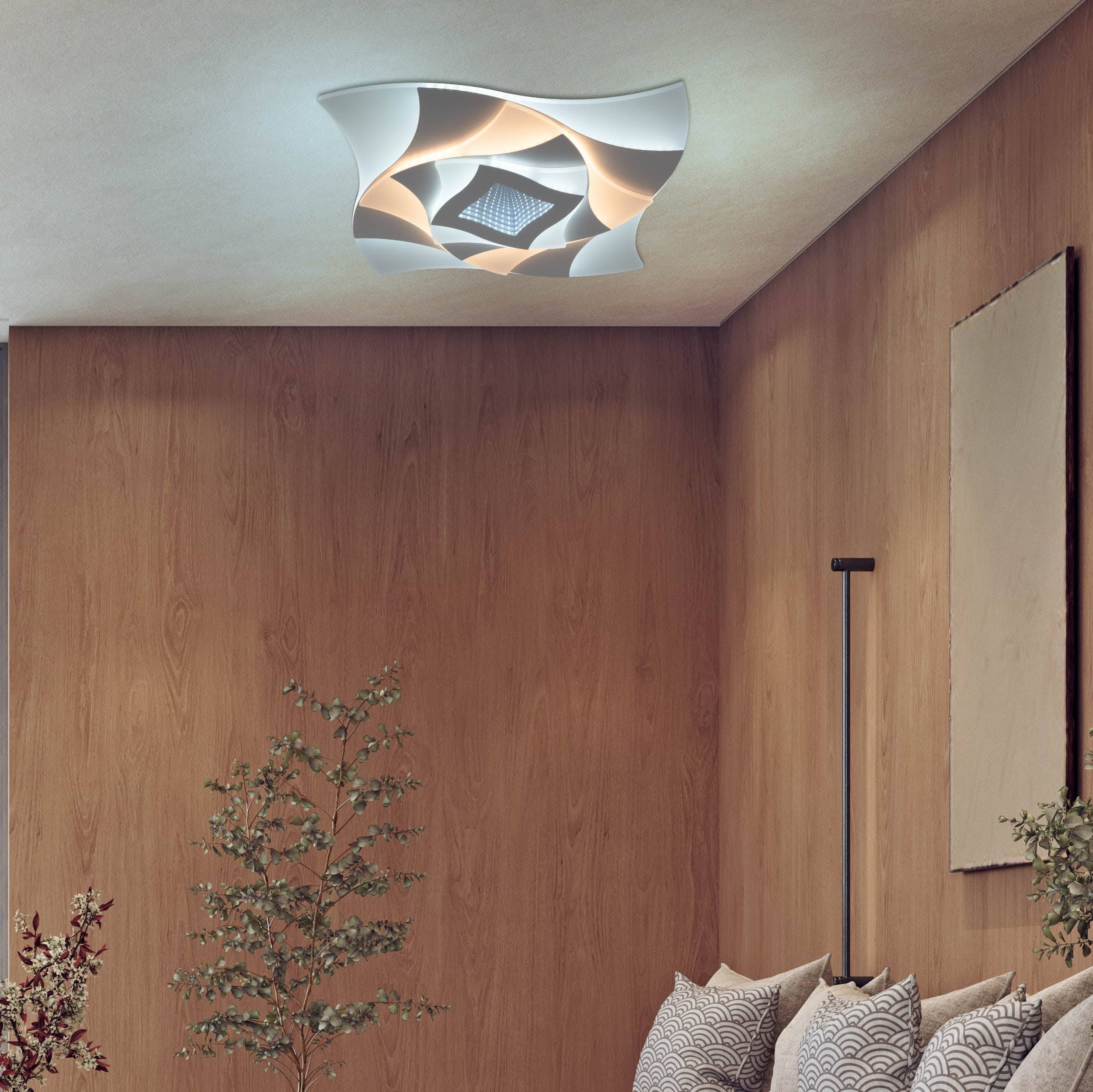 NÄVE LED-Deckenleuchte 1408477, 40W, 2600lm, CCT, 3D-Effekt, weiß