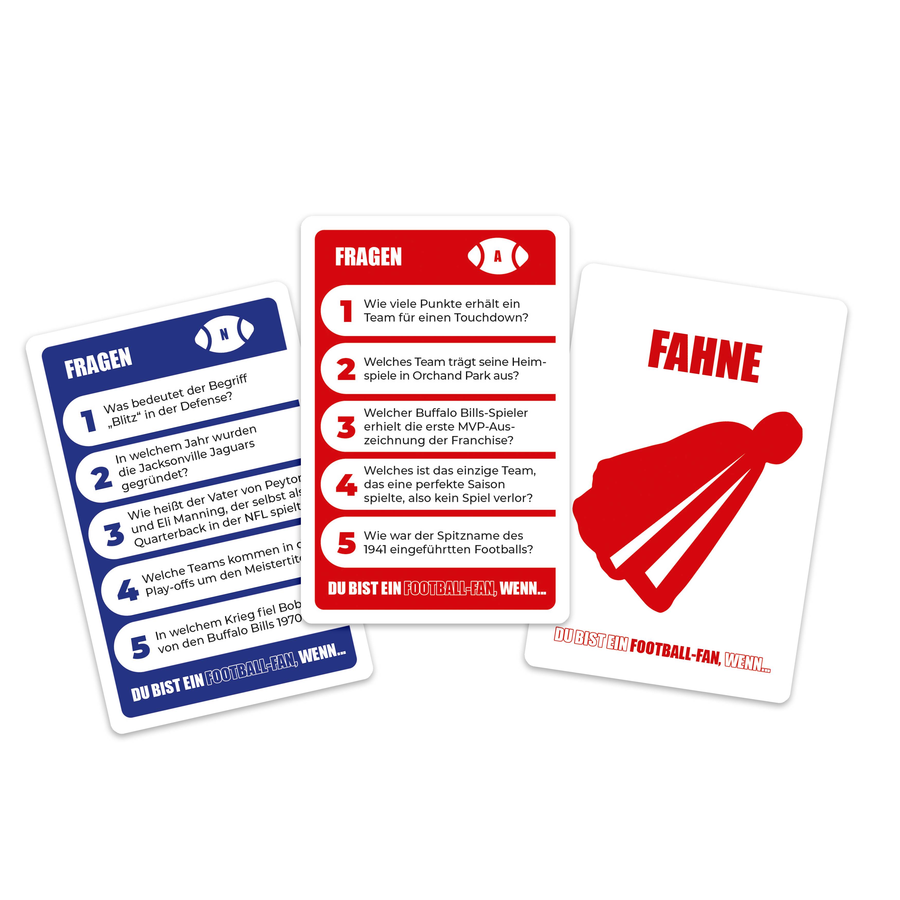 Quizspiel Du bist ein Football-Fan, wenn – 500 Fragen & Antworten NFL Wissen 2–8 Spieler