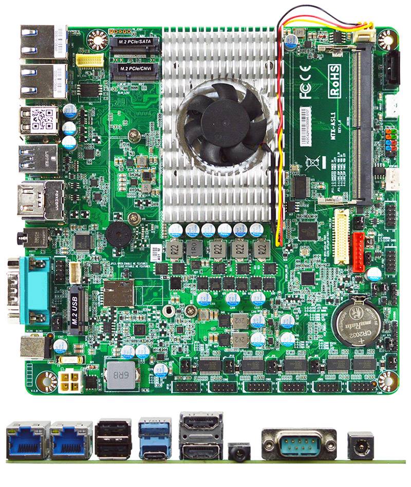 Jetway MTX-ASL1-74330010 Mini-ITX (Intel Atom Prozessor X, 2x HDMI, 1x Typ-C dP, 2x 2.5GE LAN) [12-28V Eingang]