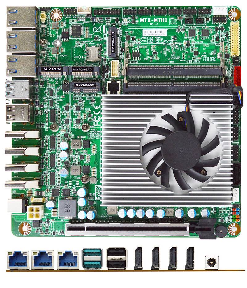 Jetway MTX-MTH1-125H0010 Thin-ITX (Intel Core Ultra 5 Prozessor 125H, 4x HDMI, 3x 2.5GE LAN) [12-28V Eingang]