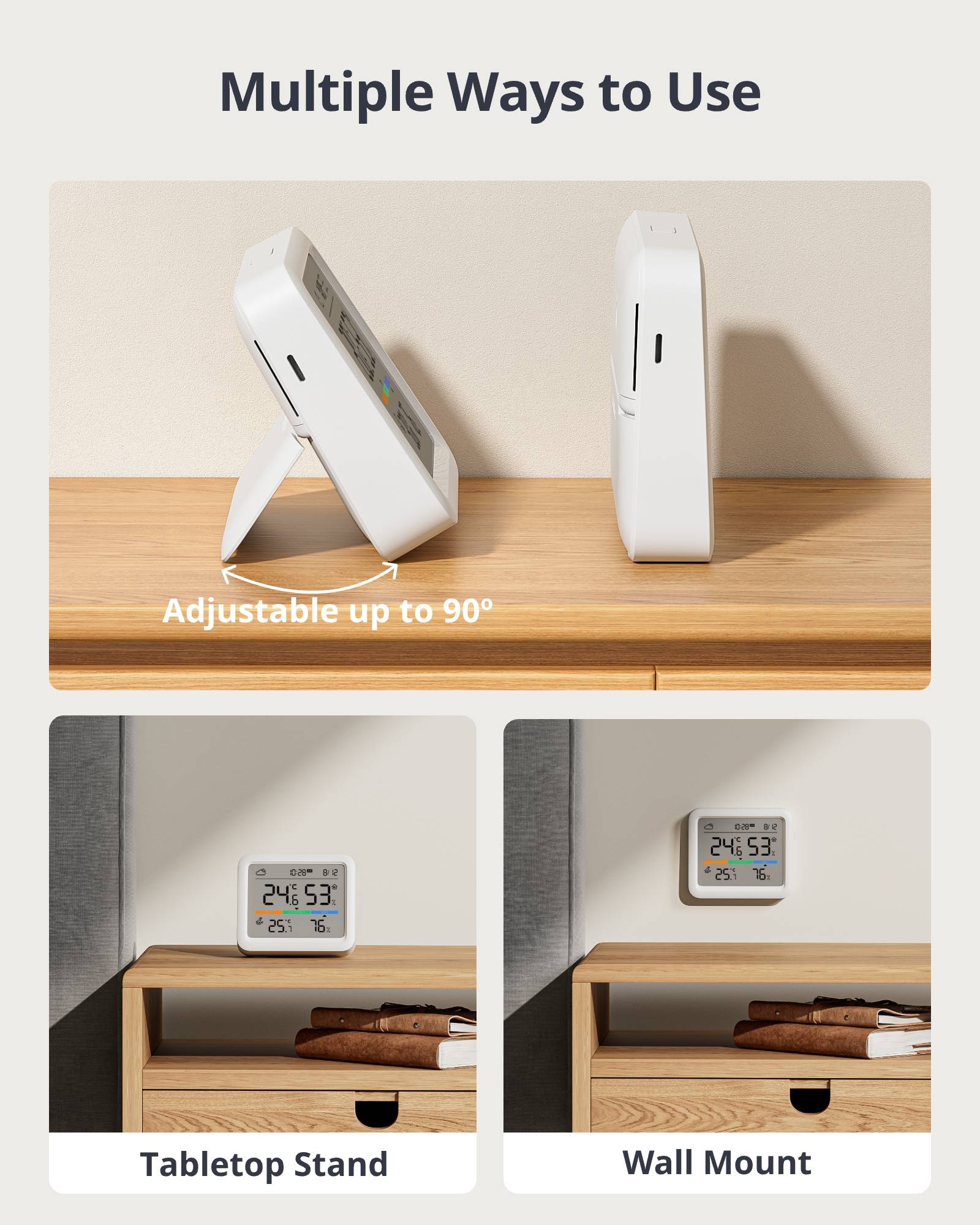 SWITCHBOT Wetterstation, Meter Pro Thermometer Hygrometer, weiß