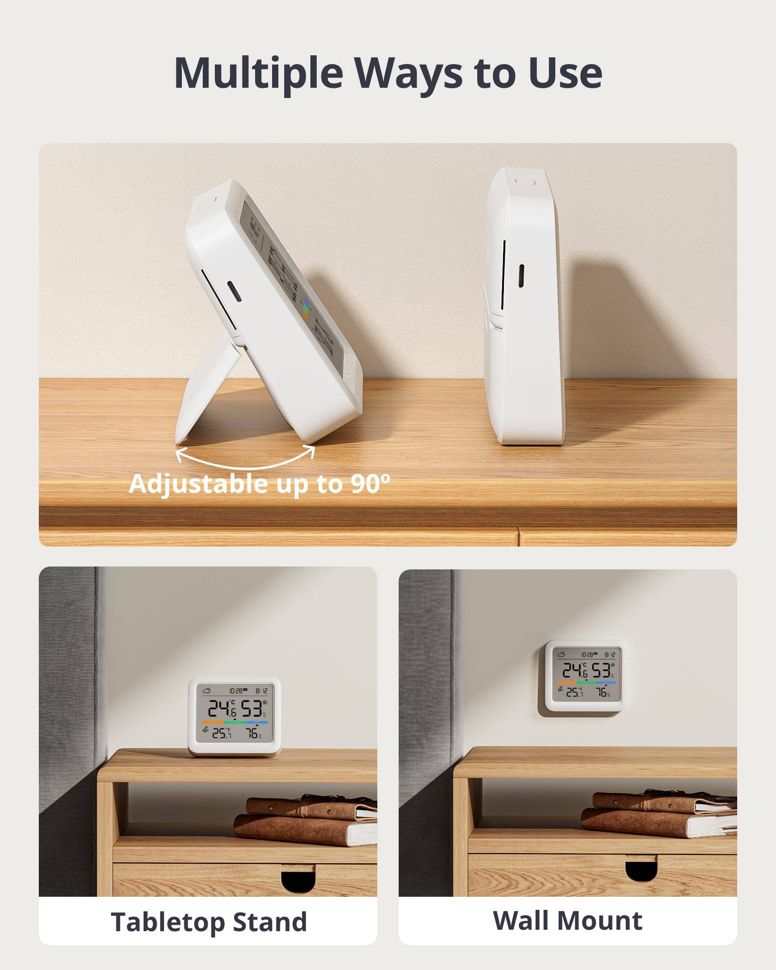 SWITCHBOT Wetterstation, Meter Pro Thermometer Hygrometer, weiß