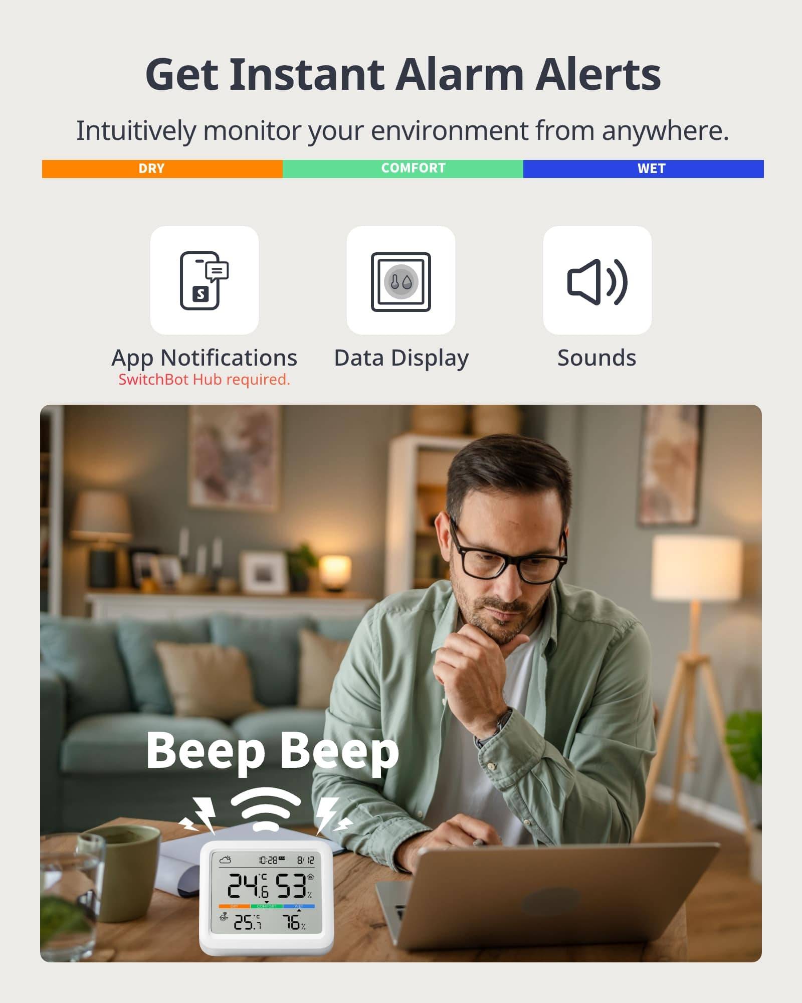 SWITCHBOT Wetterstation, Meter Pro Thermometer Hygrometer, weiß