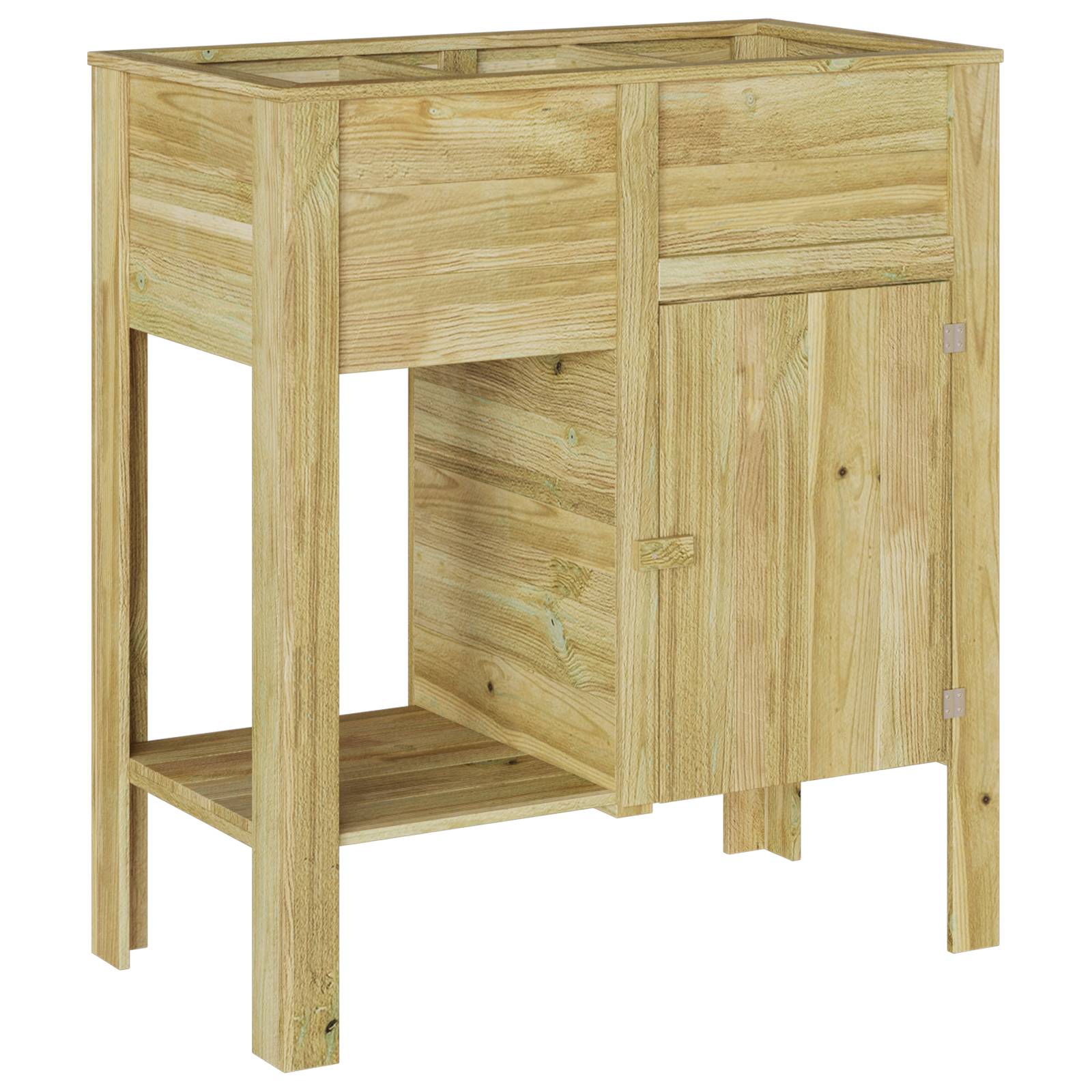 vidaXL Gartenhochbeet mit Stauraum 85x46x96 cm behandeltes Holz Kiefer