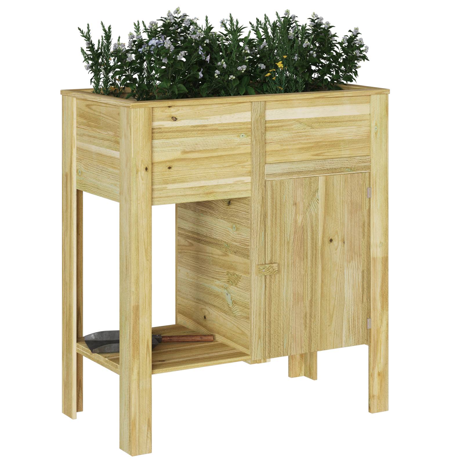 vidaXL Gartenhochbeet mit Stauraum 85x46x96 cm behandeltes Holz Kiefer