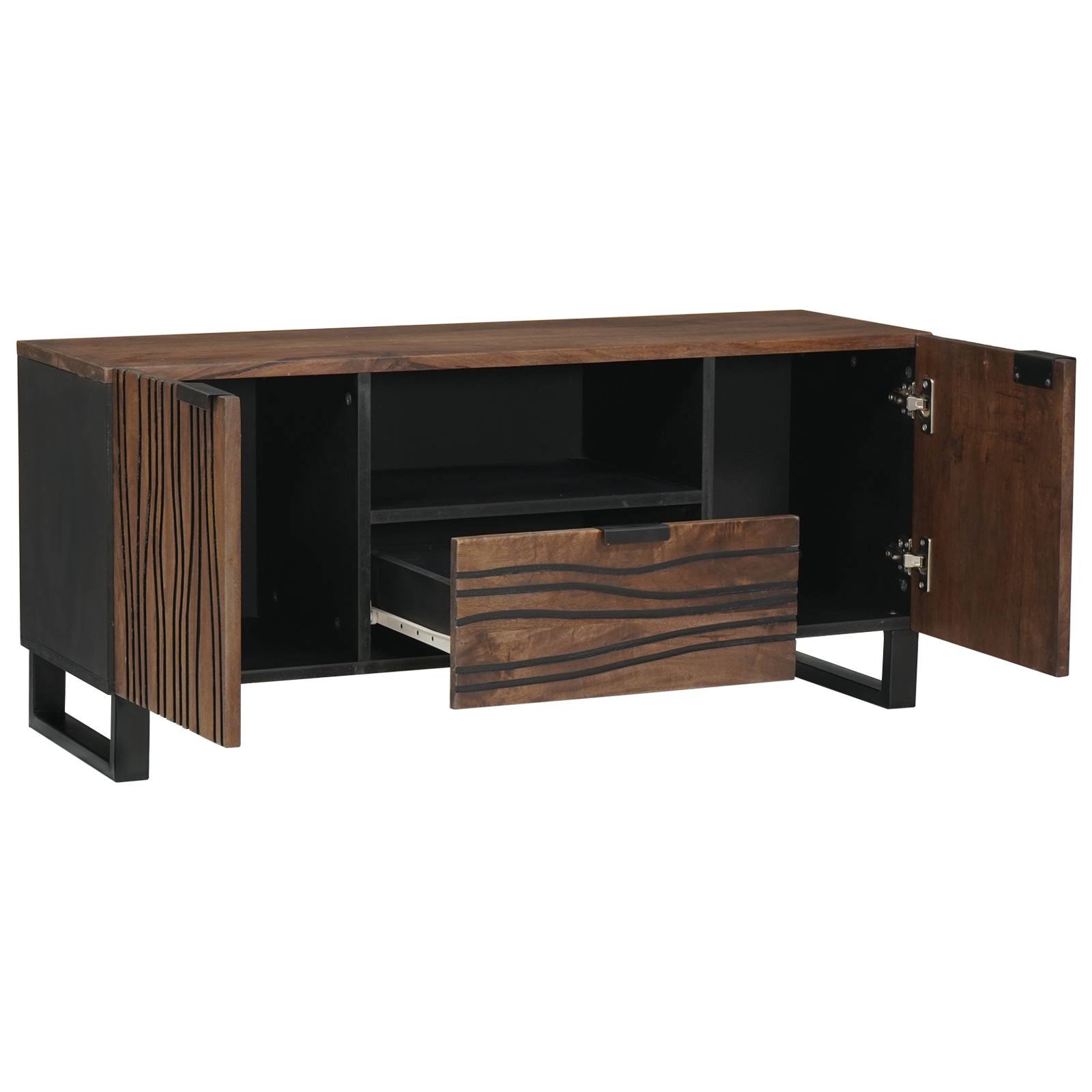 vidaXL TV-Schrank - 105 x 33,5 x 46 cm, aus massivem Mangoholz.