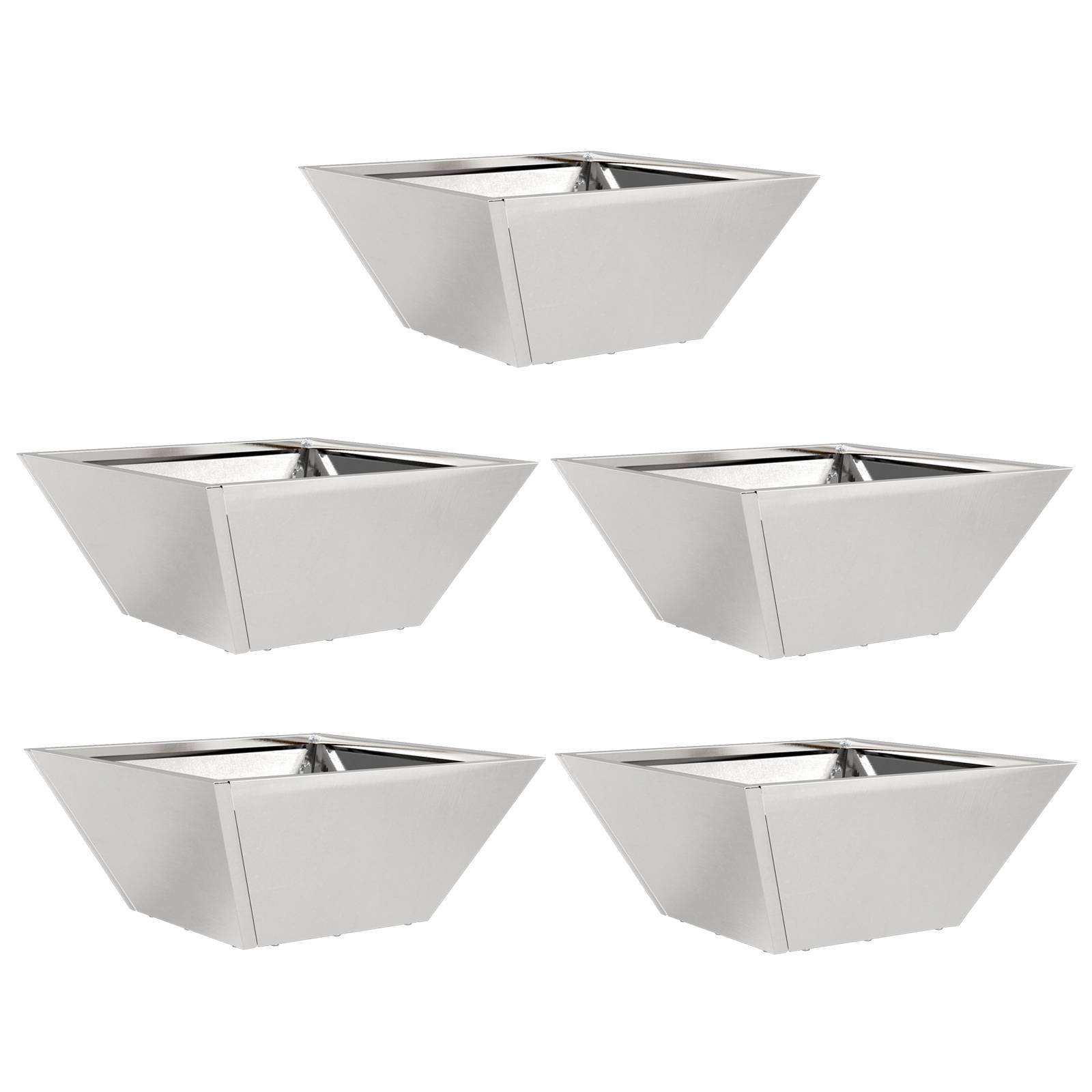 vidaXL Garten Schalenpflanzgefäße 5-tlg 35x35x15 cm Edelstahl