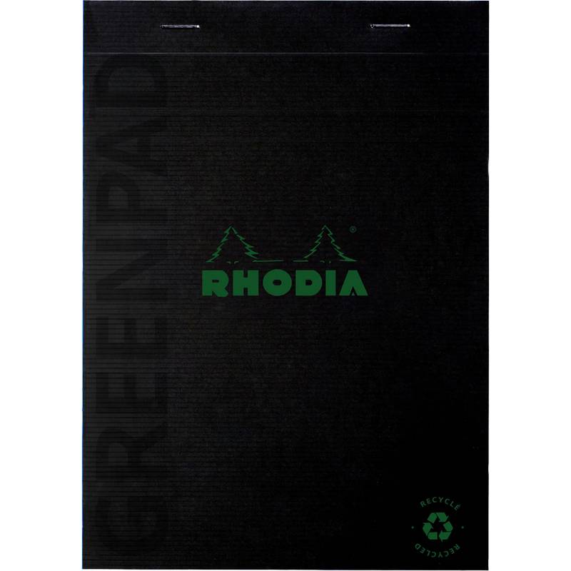 RHODIA Notizblock GREENPAD, DIN A5, kariert, schwarz