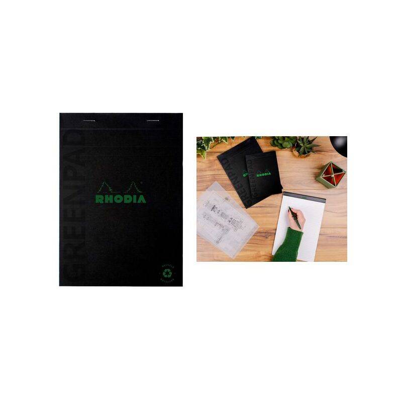 RHODIA Notizblock GREENPAD, DIN A5, liniert, schwarz