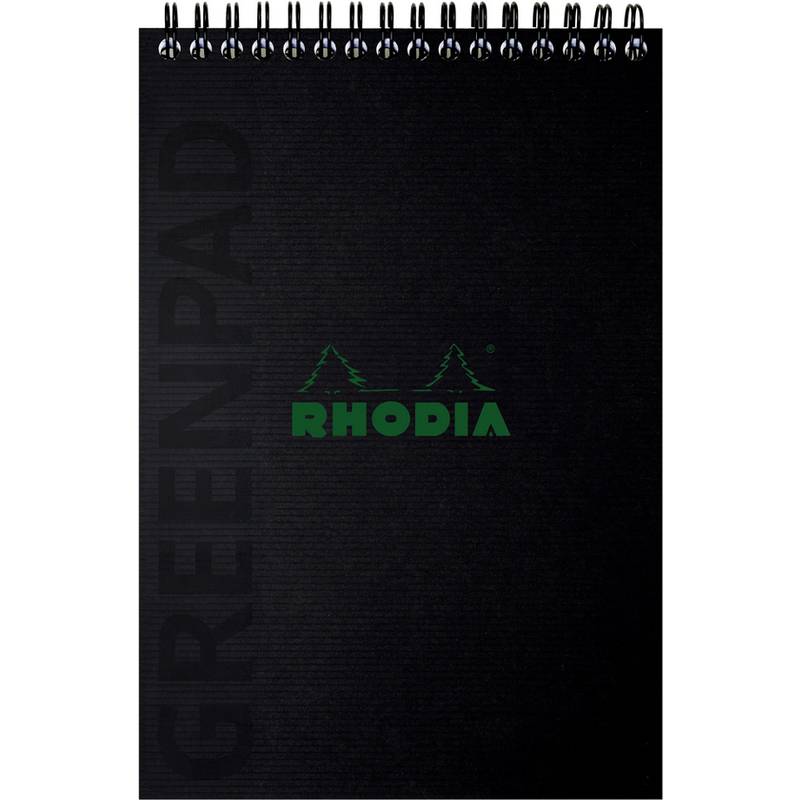 RHODIA Spiralnotizblock GREENPAD, DIN A5+, kariert, schwarz