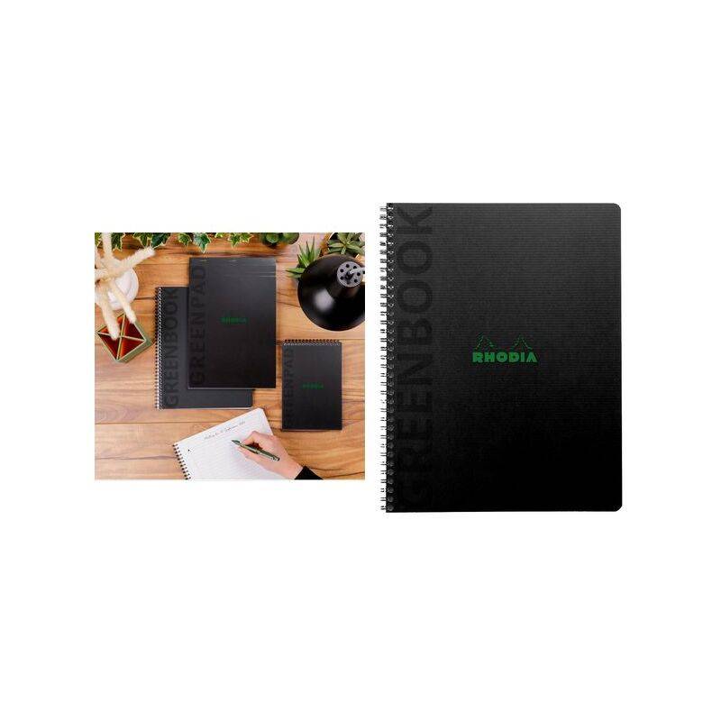 RHODIA Collegeblock GREENBOOK, DIN A5+, liniert, schwarz