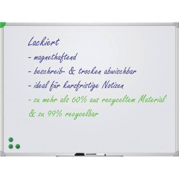 Whiteboard Schreibtafel U-Act, 90x60cm, magnethaftend Alurahmen