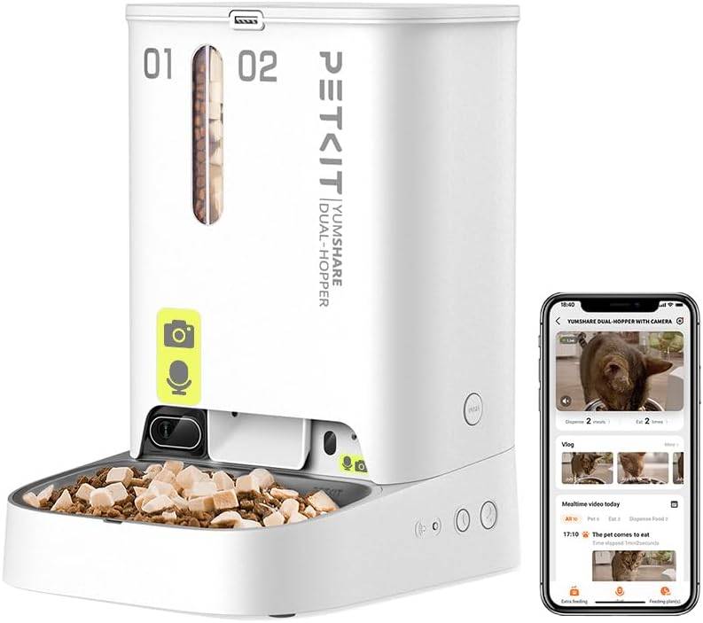 Petkit Futterautomat YumShare Dual-Hopper mit Kamera