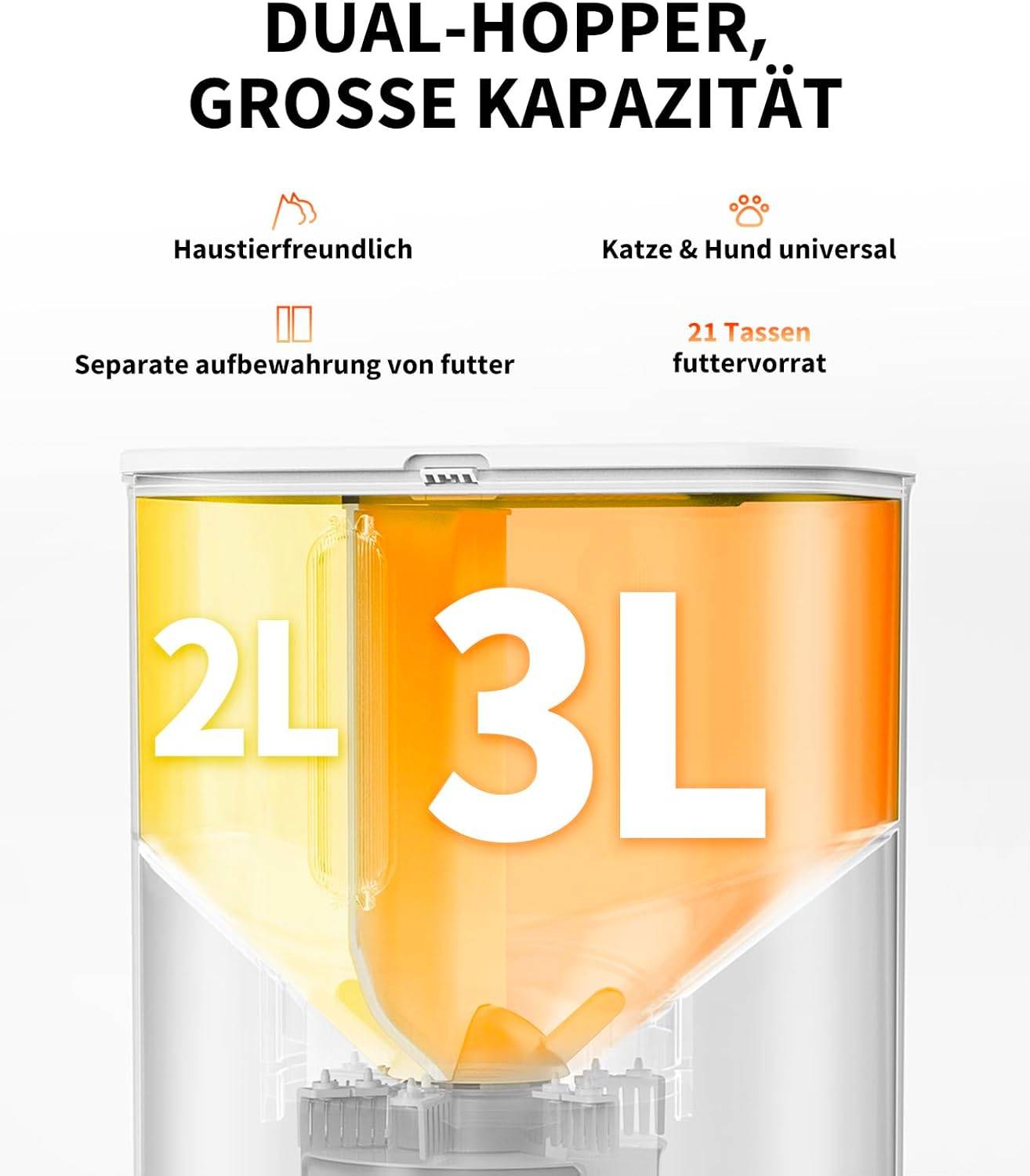 Petkit Futterautomat YumShare Dual-Hopper mit Kamera