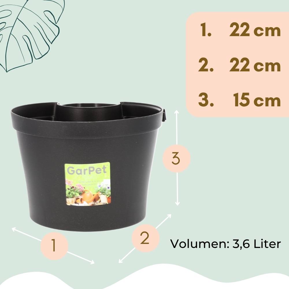 4er Set Fallrohr Blumentopf Fallrohr Blumentopf für Regenrohr Regenrinne Säule Pfosten Abflussrohr Hängetopf Pflanztopf Pflanzgefäß Anthrazit 22x