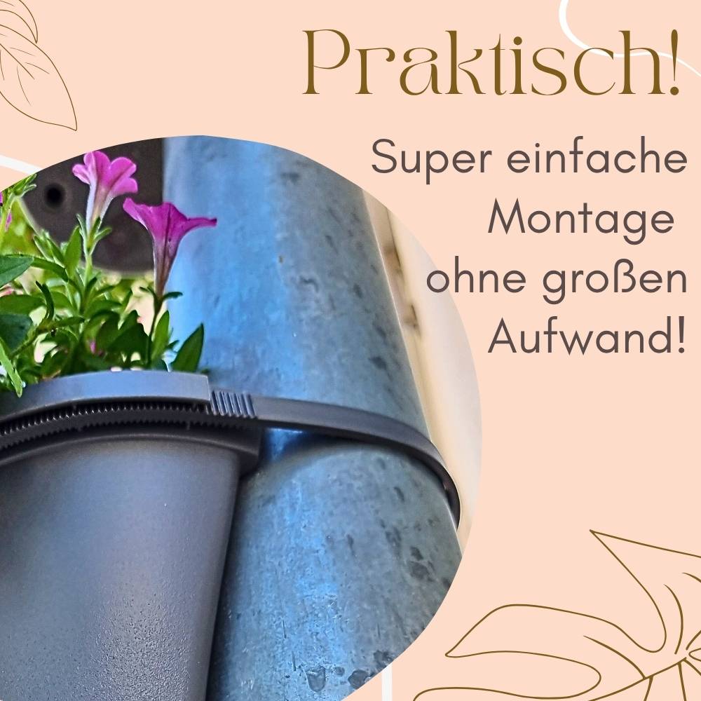4er Set Fallrohr Blumentopf Fallrohr Blumentopf für Regenrohr Regenrinne Säule Pfosten Abflussrohr Hängetopf Pflanztopf Pflanzgefäß Anthrazit 22x