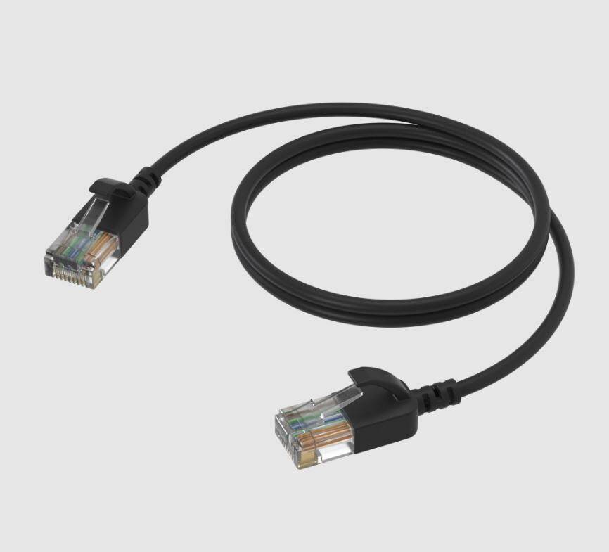 ProCab CSD560B/0.15 Ultra-slim CAT6A U/UTP Netzwerkkabel - Schwarz, 0,15 Meter