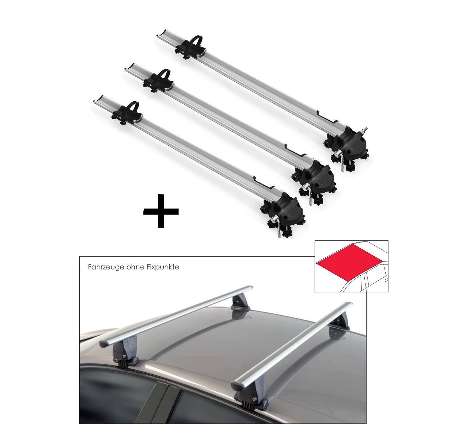 3x Fahrradträger Bike Pro + Dachträger VDP Delta kompatibel mit für Honda Civic IX Hatchback (5 Türer) 2011-2015