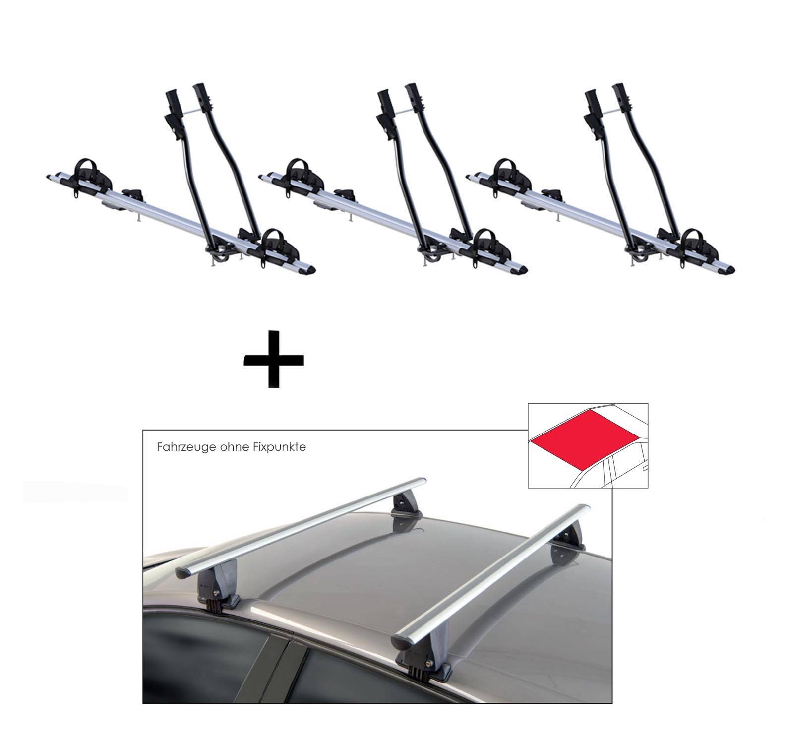 3x Fahrradträger SAGITTAR + Dachträger VDP Delta kompatibel mit für Ford Mondeo III Liftback (5 Türer) 2007-2014