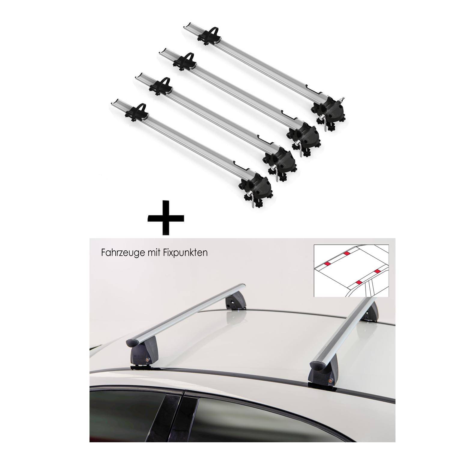 4x Fahrradträger Bike Pro + Dachträger VDP Delta kompatibel mit für Hyundai i20 (GB) Coupé (3 Türer) 2015-2020