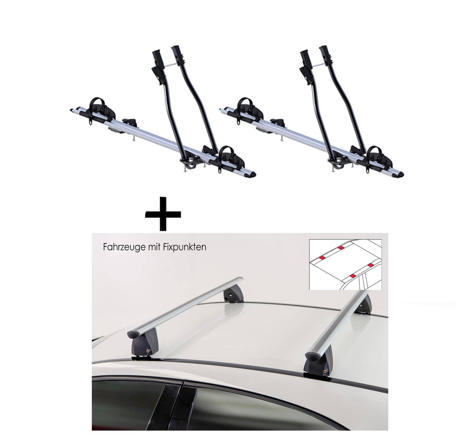 2x Fahrradträger SAGITTAR + Dachträger VDP Delta kompatibel mit Bmw Serie 5 (F10) (4 Türer) 2010-2016