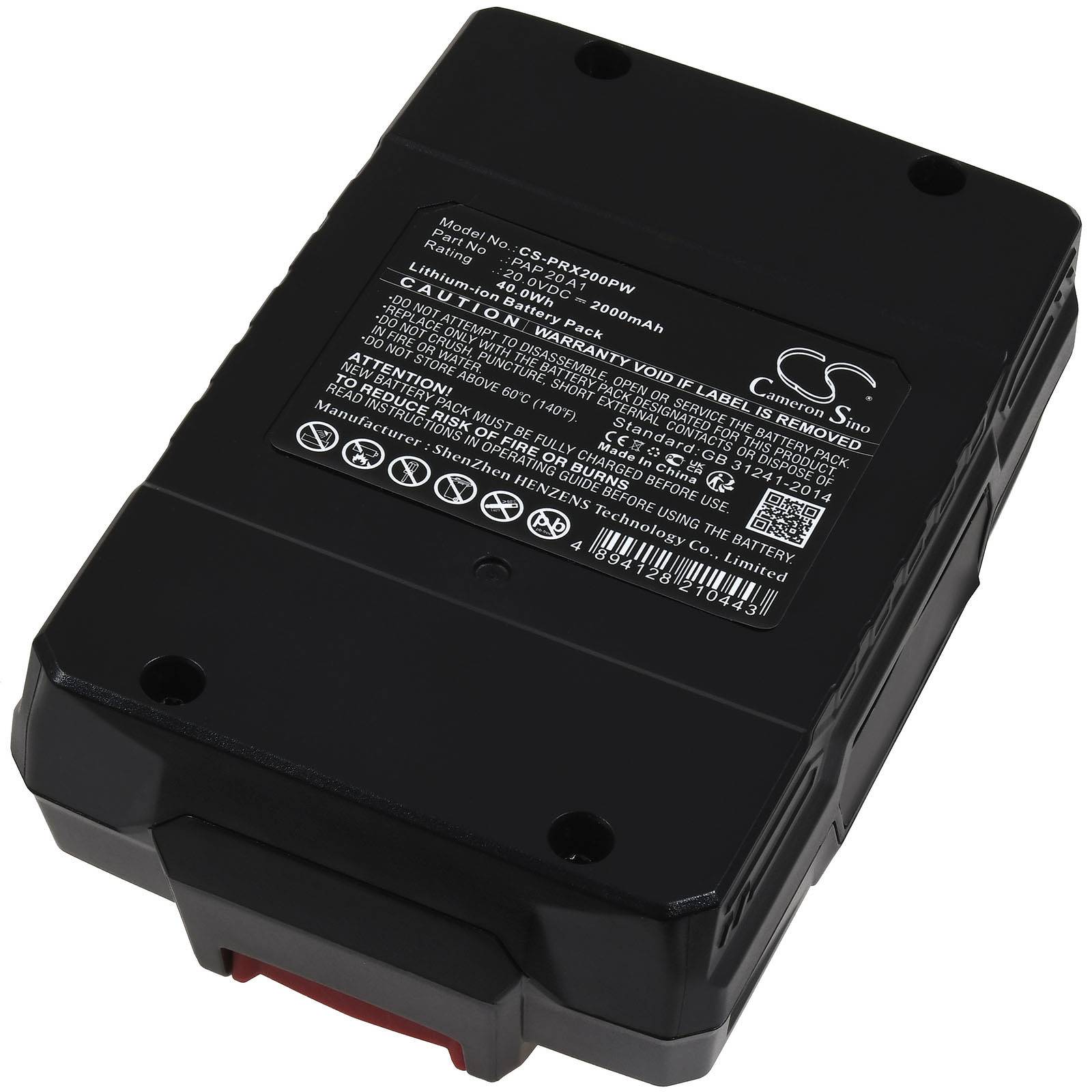 Powery Akku passend für Werkzeug Parkside PSBSA 20-Li Parkside X 20V Team Typ PAP 20 A1, 20V, Li-Ion