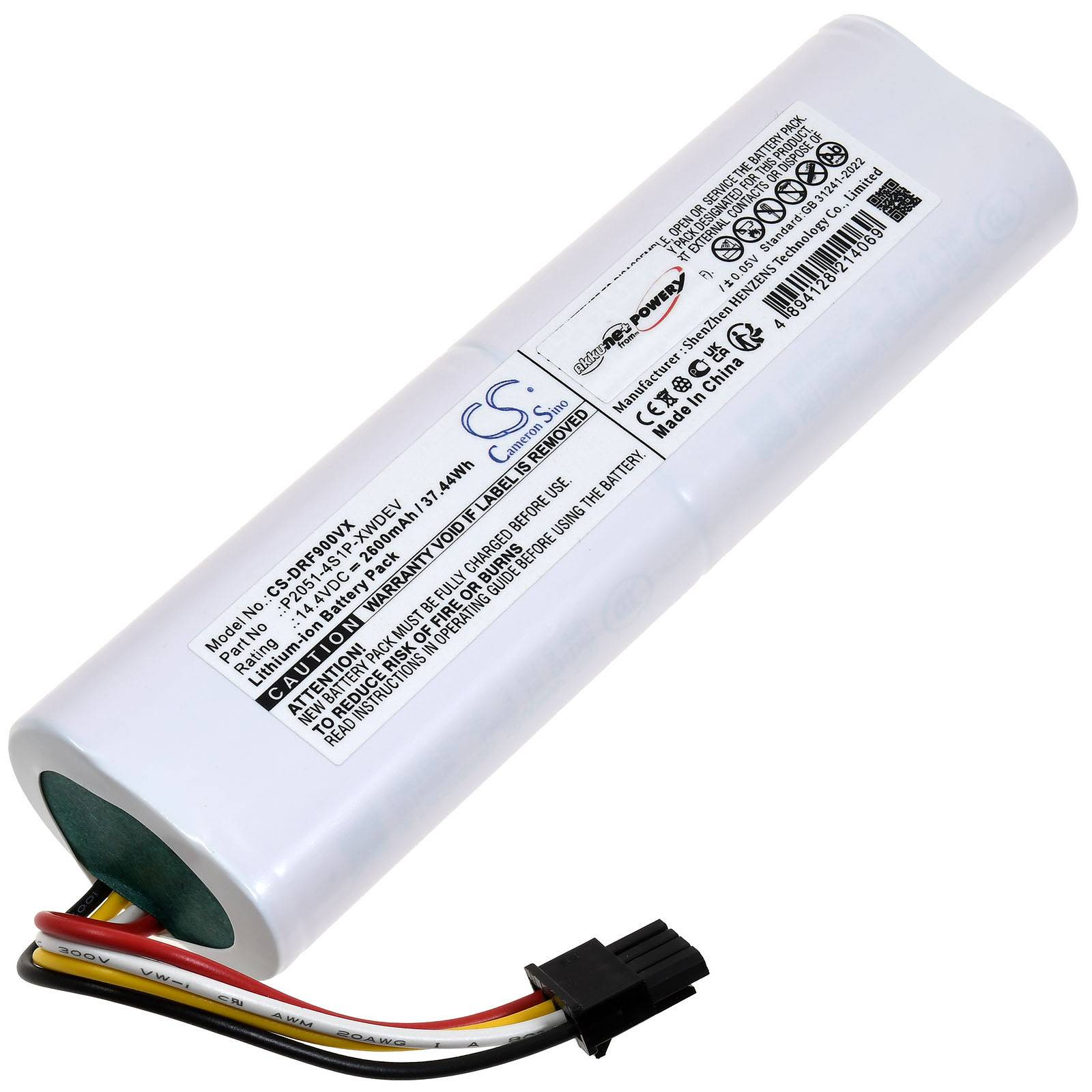 Powery Akku passend für Saugroboter Dreame F9 Pro D9 Plus Typ P2051-4S1P-XWDEV, 14,4V, Li-Ion