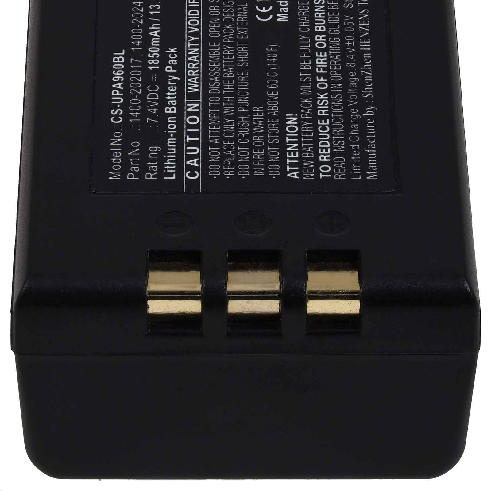 Powery Akku passend für Barcode-Scanner Unitech PA960 PA962 RH767 Typ 1400-202450G, 7,4V, Li-Ion