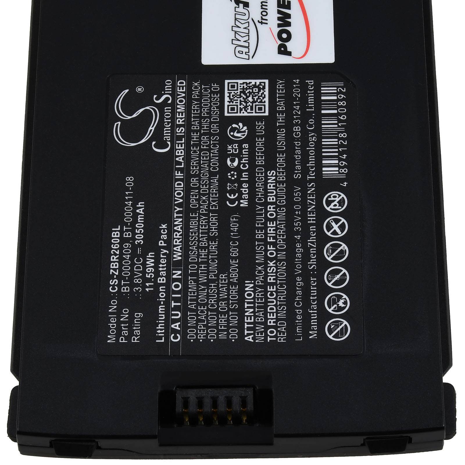 Powery Akku für Zebra TC26 TC26AK Barcode-Scanner, 3,8V, Li-Ion