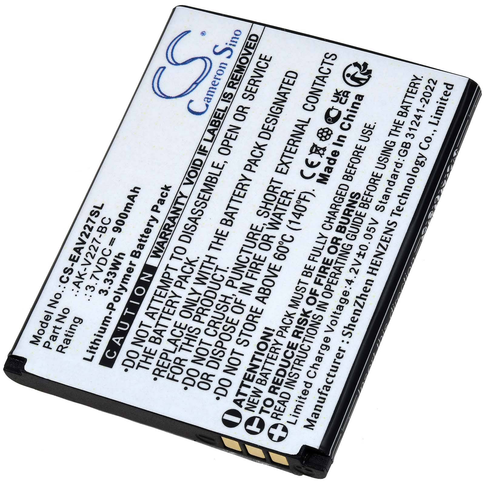 Powery Akku passend für Seniorenhandy Emporia SIMPLICITY V227 Typ AK-V227-BC, 3,7V, Li-Polymer