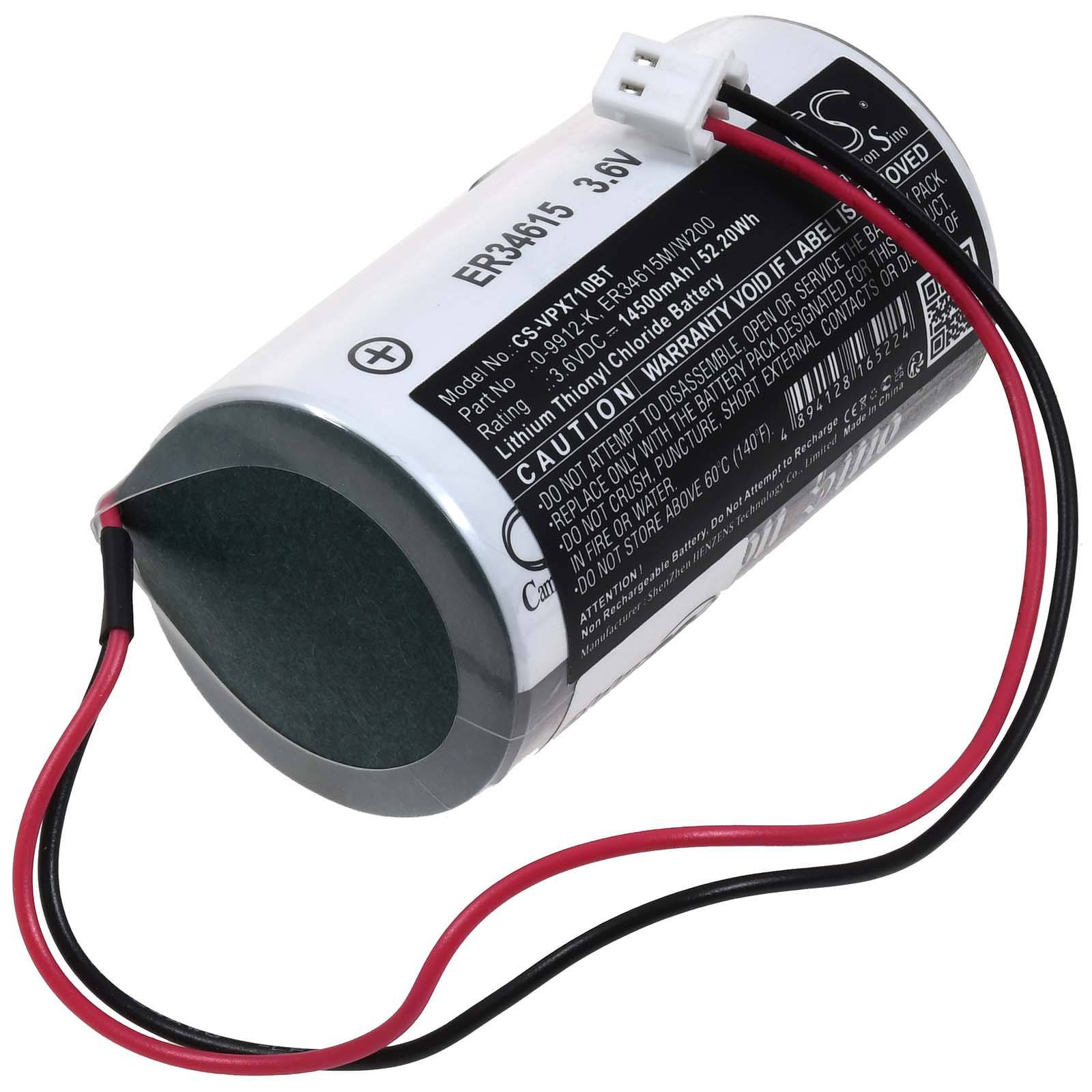 Powery Lithiumbatterie kompatibel mit Visonic Typ U-ER34615M/W200(A), 3,6V, Lithium-Thionylchlorid