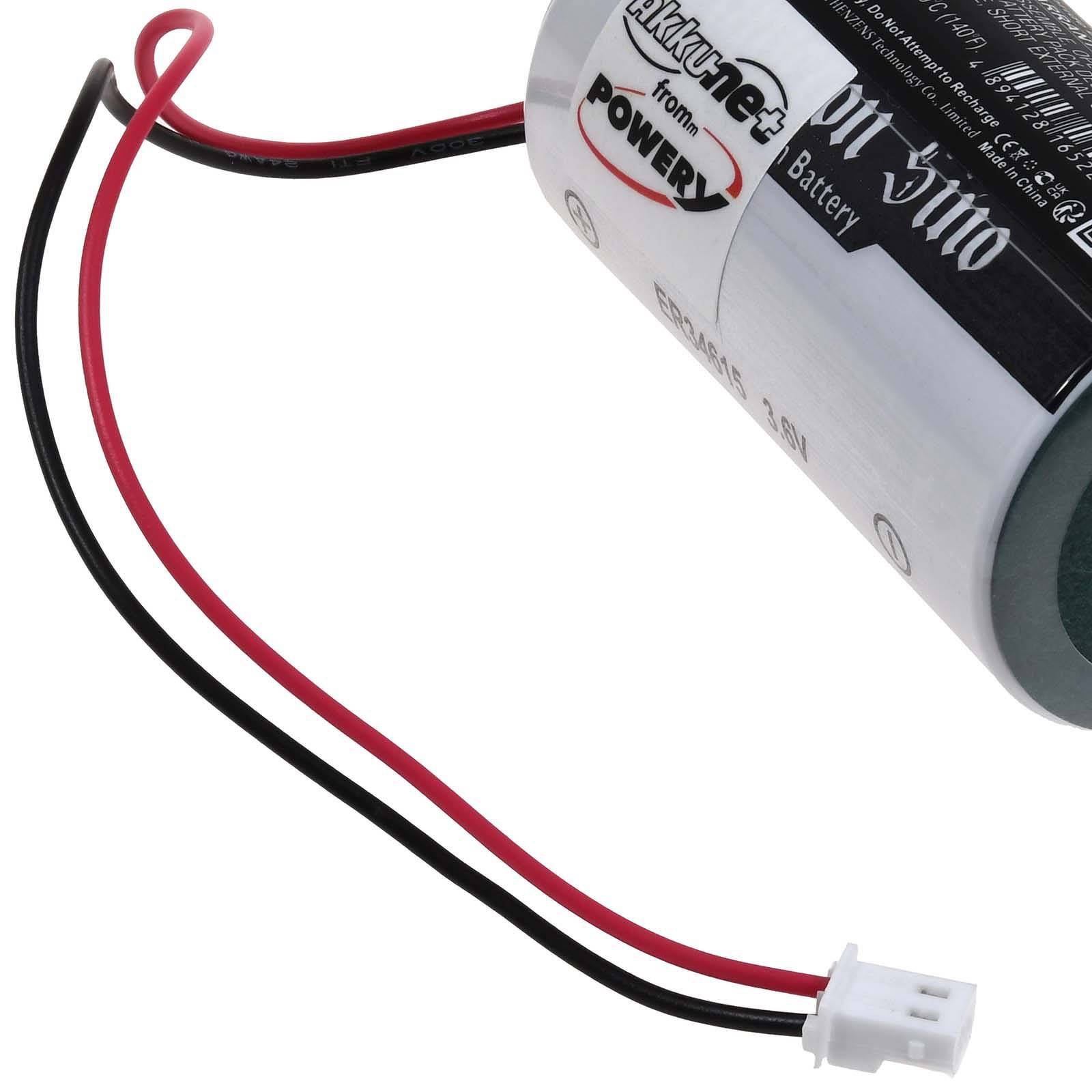 Powery Lithiumbatterie kompatibel mit Visonic Typ ER34615M/W200(A), 3,6V, Lithium-Thionylchlorid